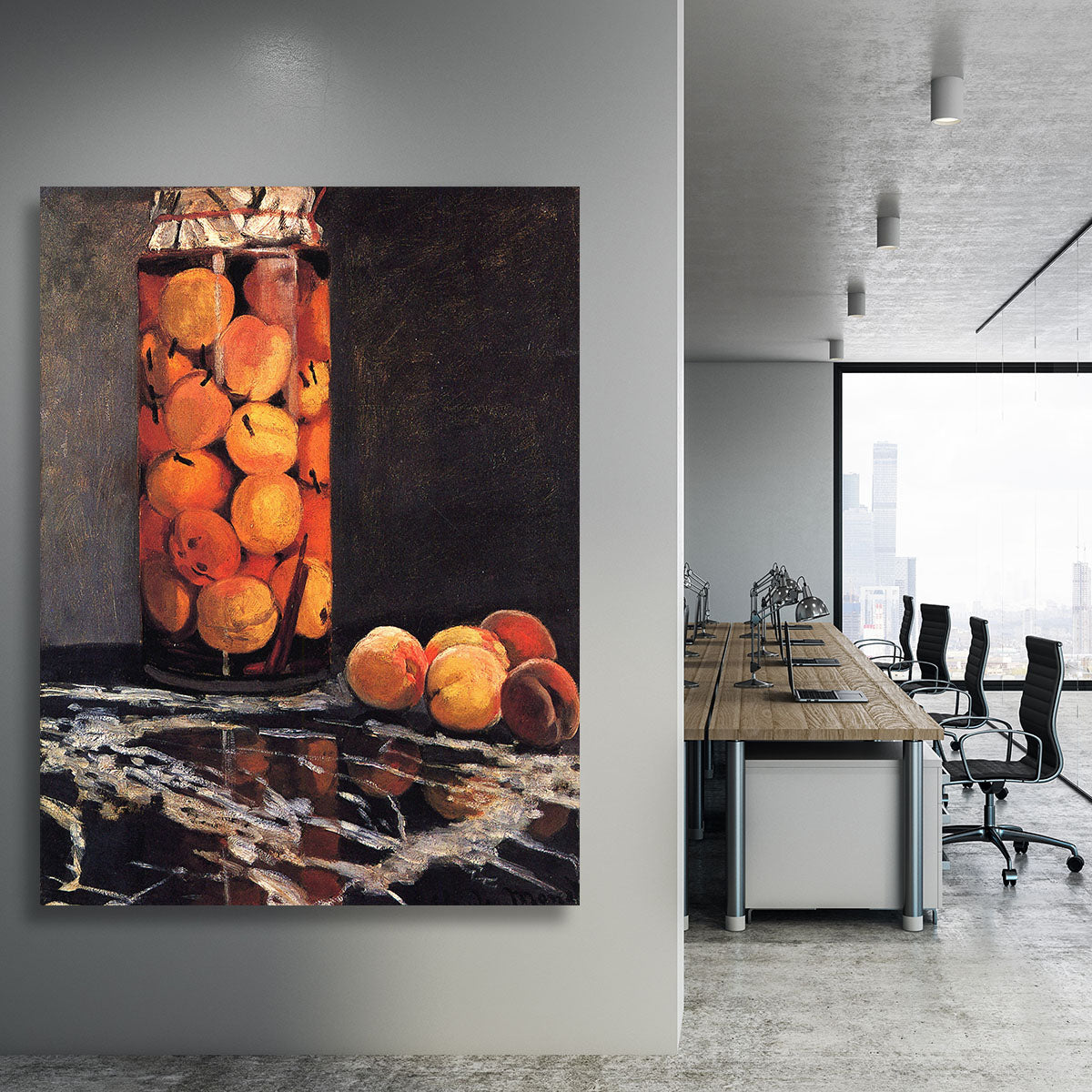 Pot of Peaches by Monet Canvas Print or Poster - Canvas Art Rocks - 3