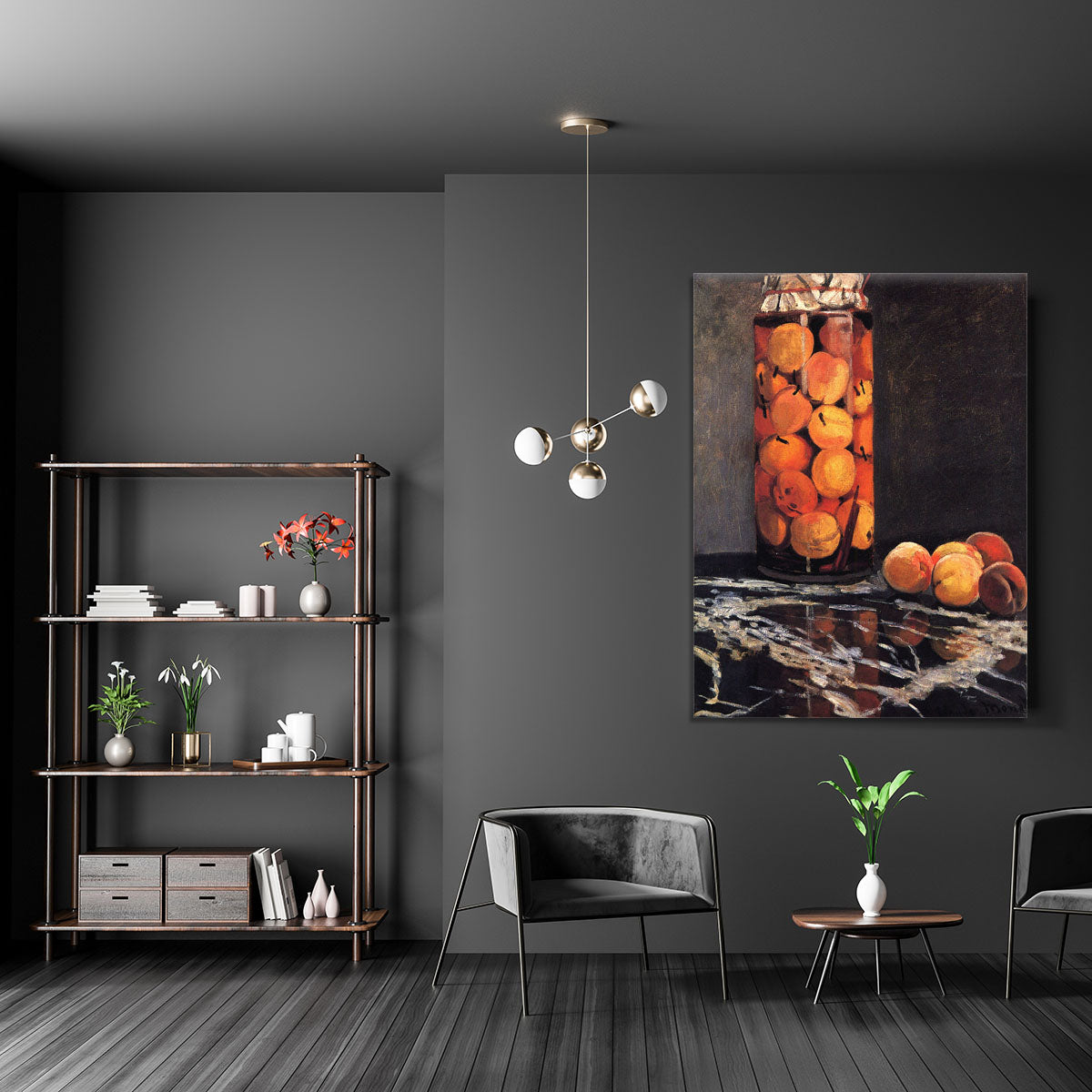 Pot of Peaches by Monet Canvas Print or Poster - Canvas Art Rocks - 5