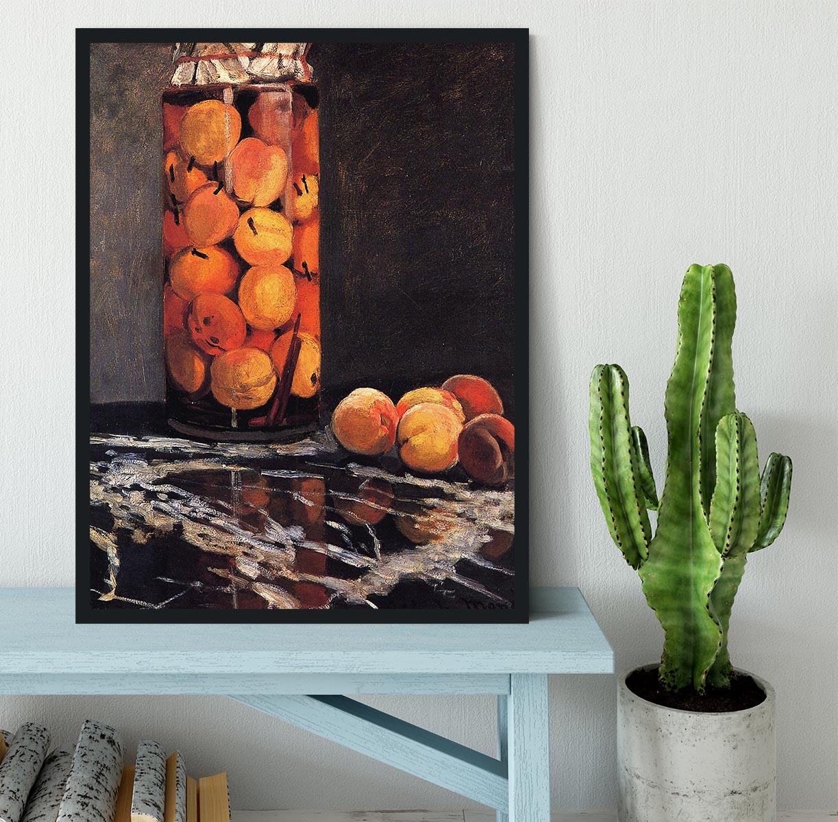 Pot of Peaches by Monet Framed Print - Canvas Art Rocks - 2