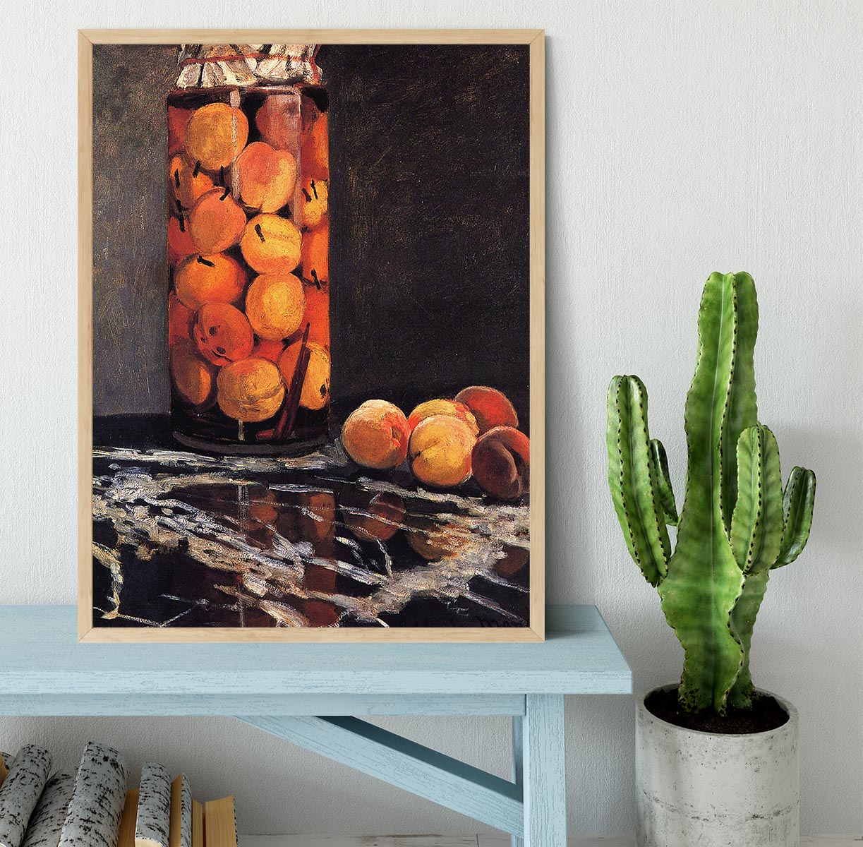 Pot of Peaches by Monet Framed Print - Canvas Art Rocks - 4
