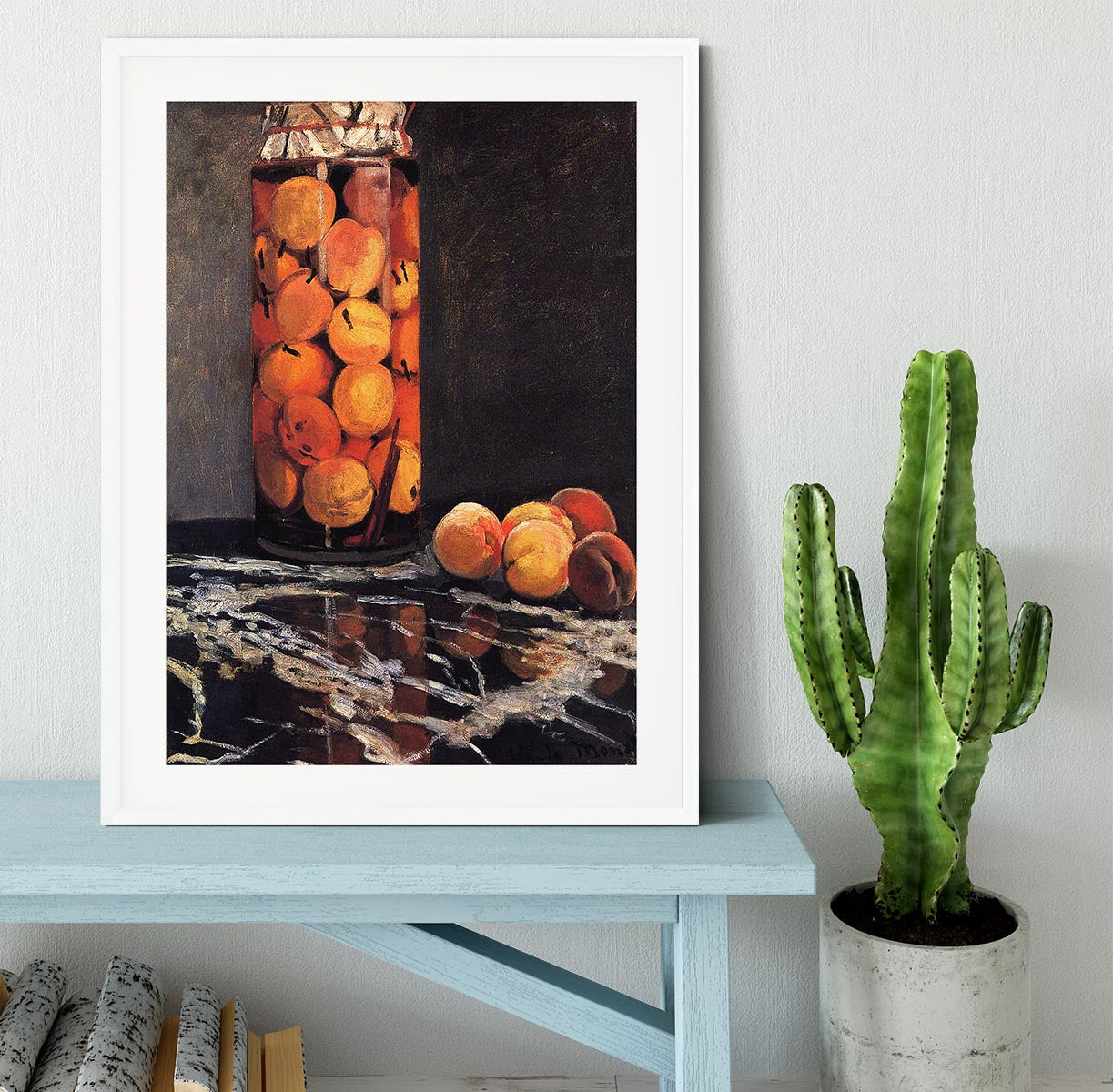 Pot of Peaches by Monet Framed Print - Canvas Art Rocks - 5