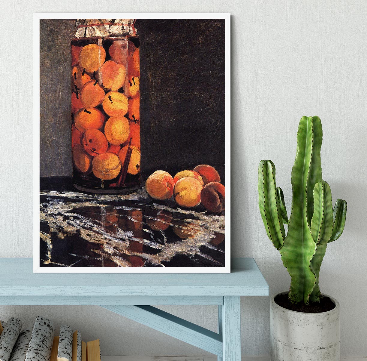 Pot of Peaches by Monet Framed Print - Canvas Art Rocks -6