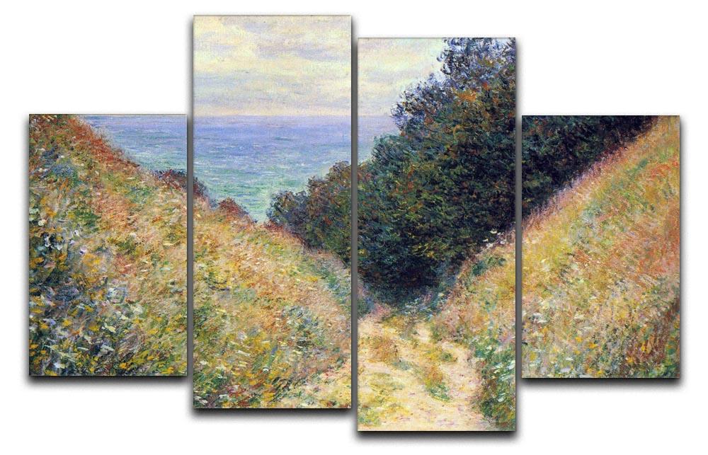 Pourville 1 by Monet 4 Split Panel Canvas  - Canvas Art Rocks - 1