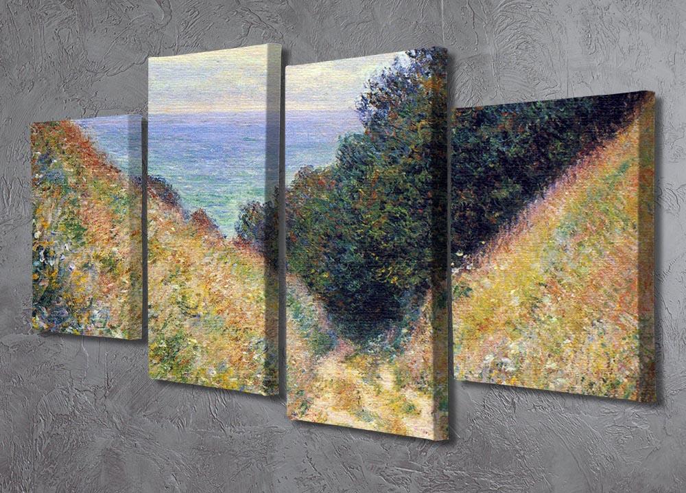 Pourville 1 by Monet 4 Split Panel Canvas - Canvas Art Rocks - 2