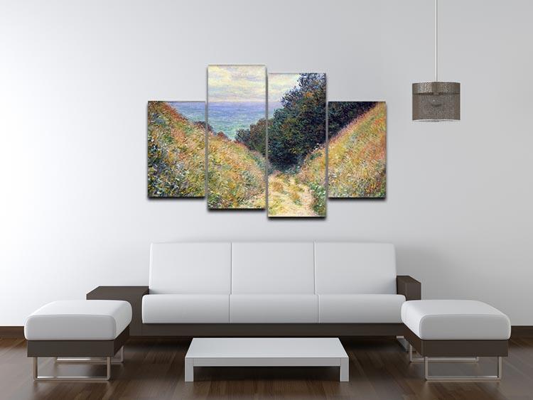 Pourville 1 by Monet 4 Split Panel Canvas - Canvas Art Rocks - 3