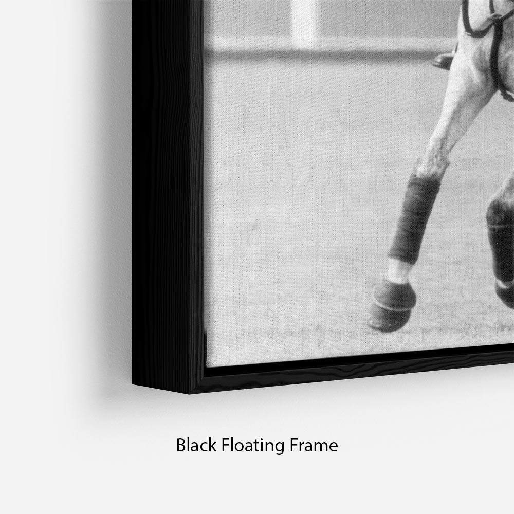 Prince Charles in action on the polo field Floating Frame Canvas