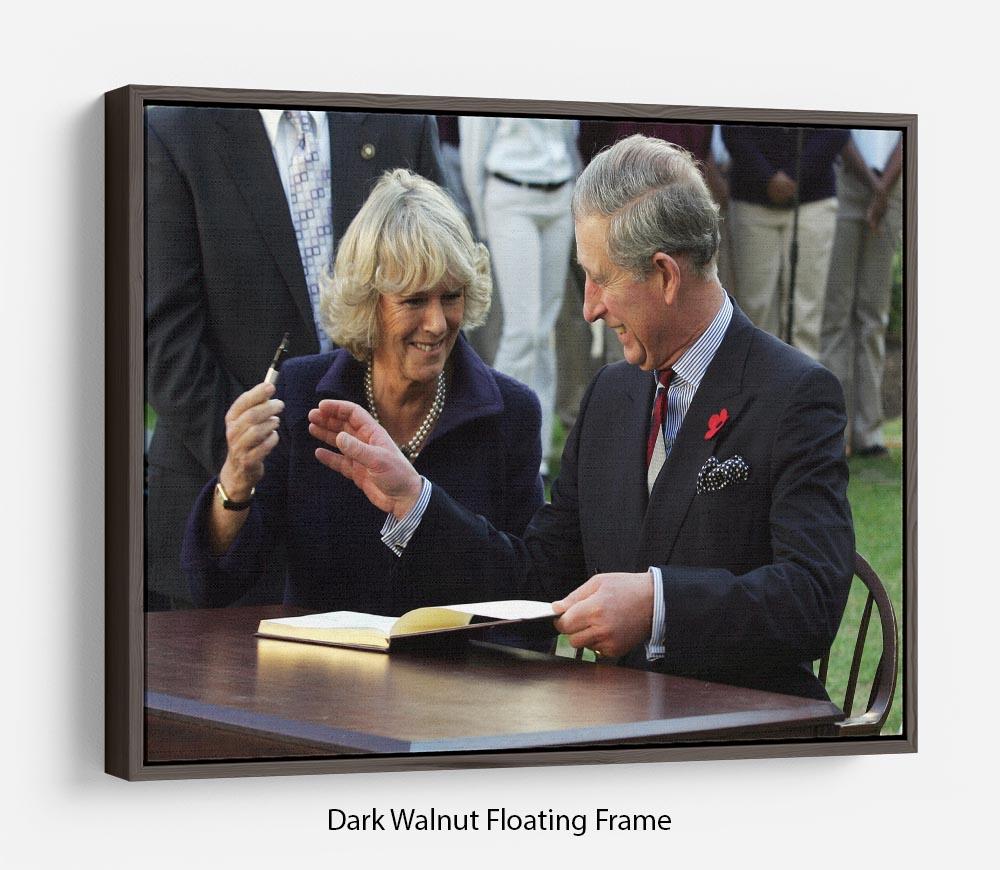 Prince Charles with Camilla in Washington DC Floating Frame Canvas