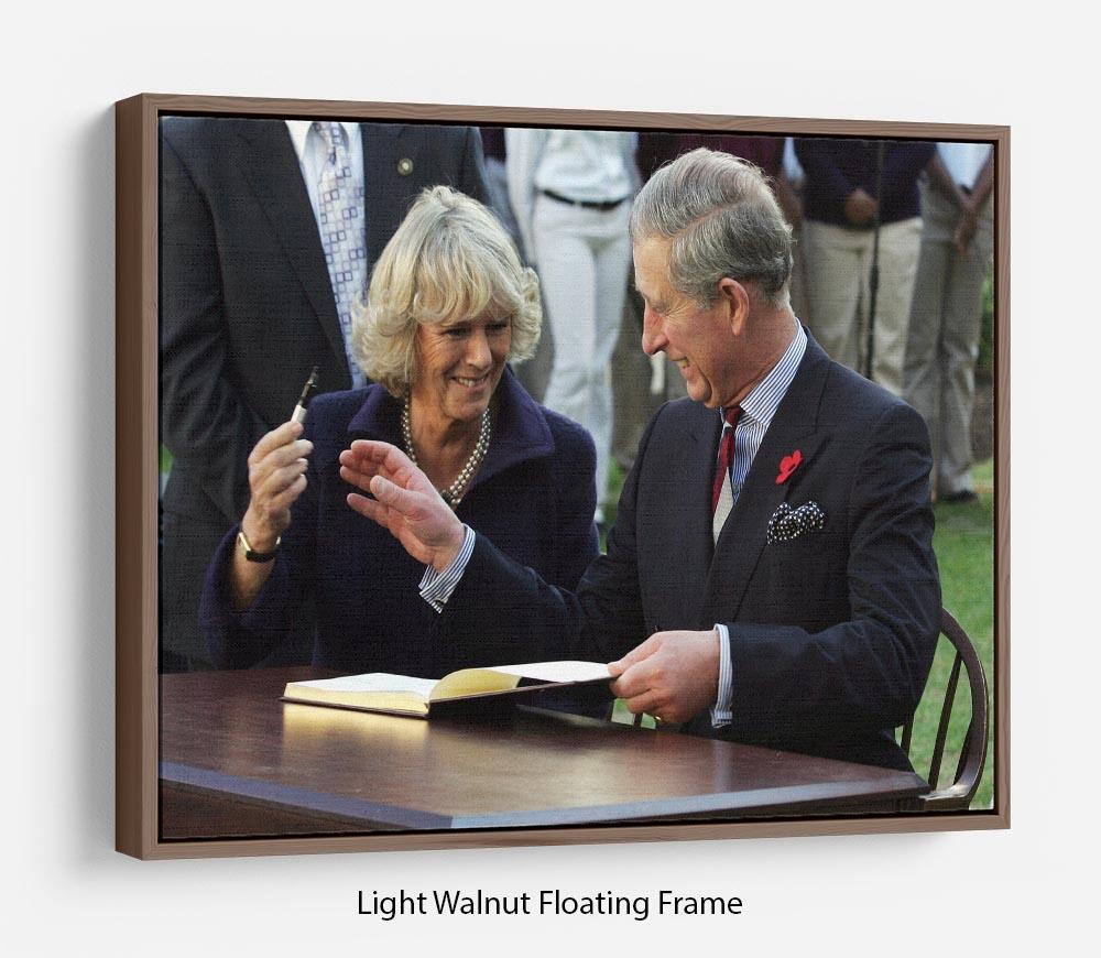 Prince Charles with Camilla in Washington DC Floating Frame Canvas