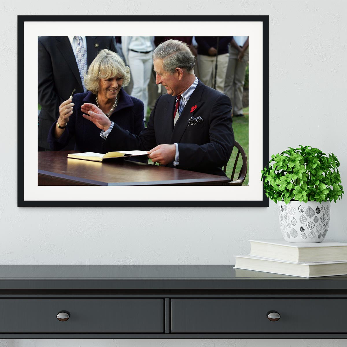 Prince Charles with Camilla in Washington DC Framed Print - Canvas Art Rocks - 1
