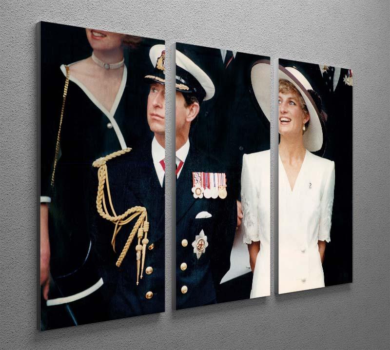 Prince Charles with Princess Diana British forces homecoming 3 Split Panel Canvas Print - Canvas Art Rocks - 2