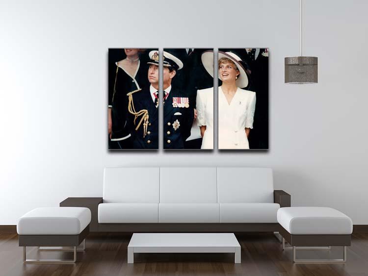 Prince Charles with Princess Diana British forces homecoming 3 Split Panel Canvas Print - Canvas Art Rocks - 3