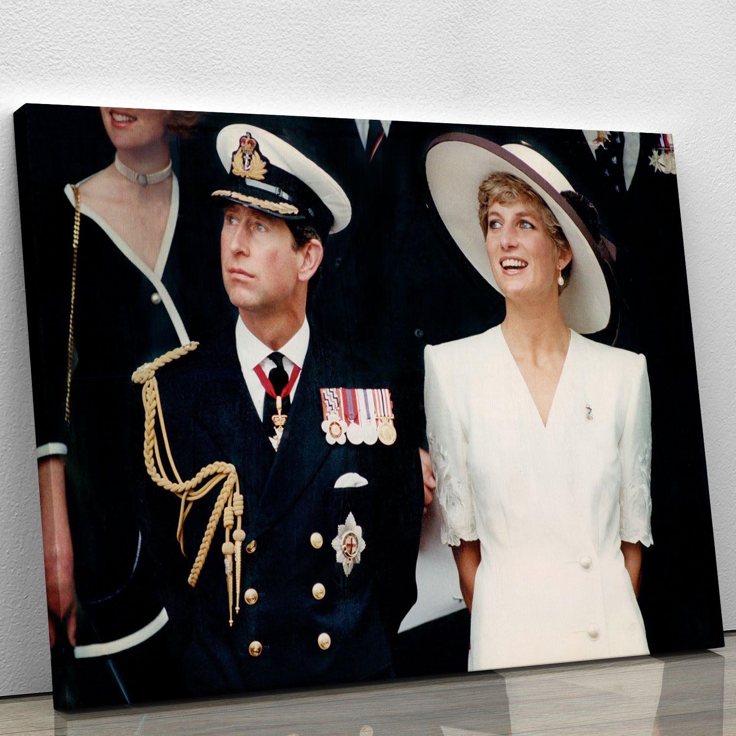 Prince Charles with Princess Diana British forces homecoming Canvas Print or Poster - Canvas Art Rocks - 1