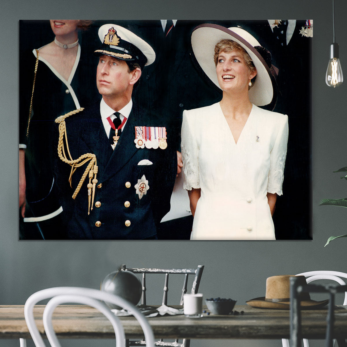 Prince Charles with Princess Diana British forces homecoming Canvas Print or Poster - Canvas Art Rocks - 3