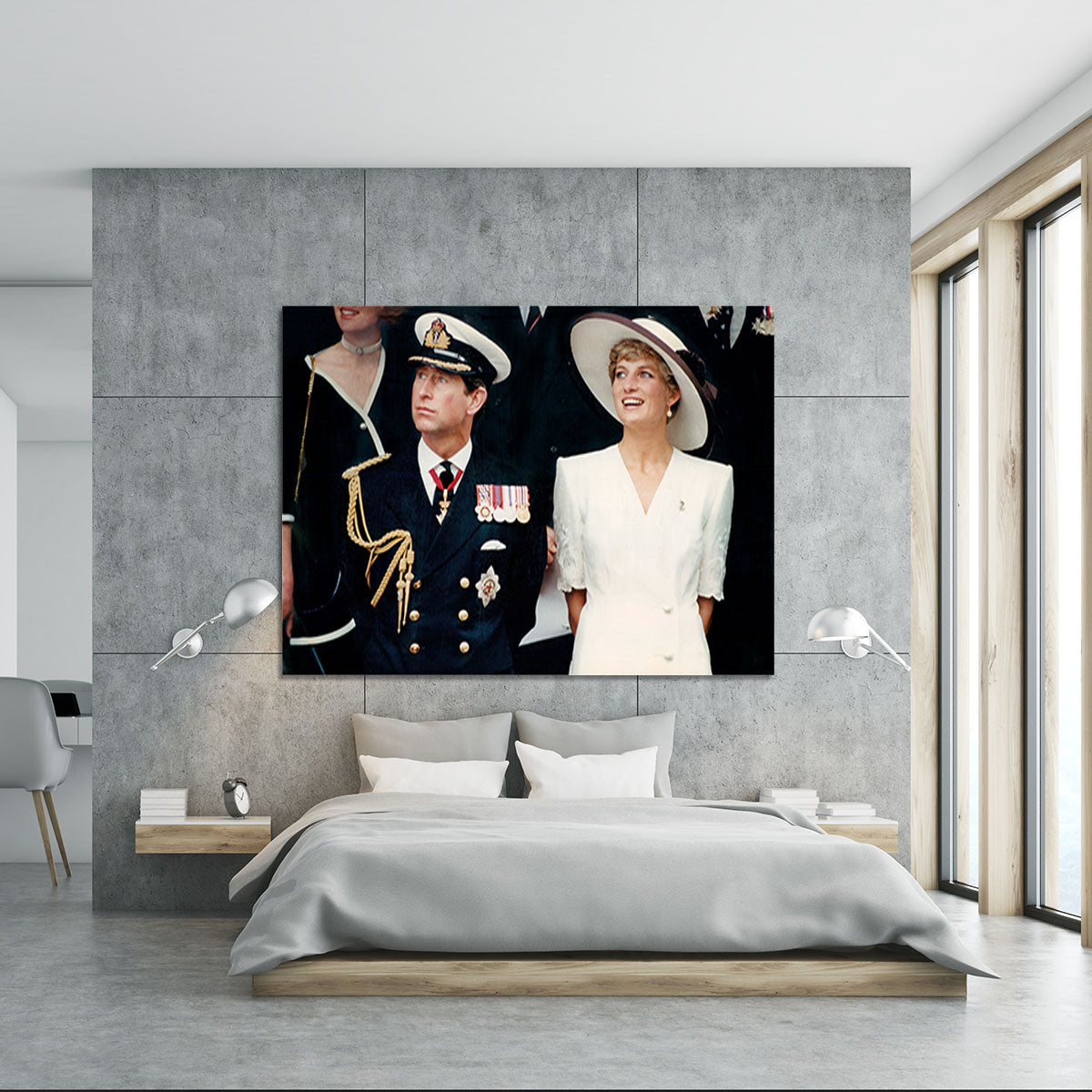 Prince Charles with Princess Diana British forces homecoming Canvas Print or Poster - Canvas Art Rocks - 5