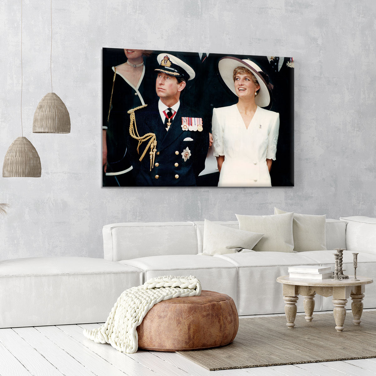 Prince Charles with Princess Diana British forces homecoming Canvas Print or Poster - Canvas Art Rocks - 6