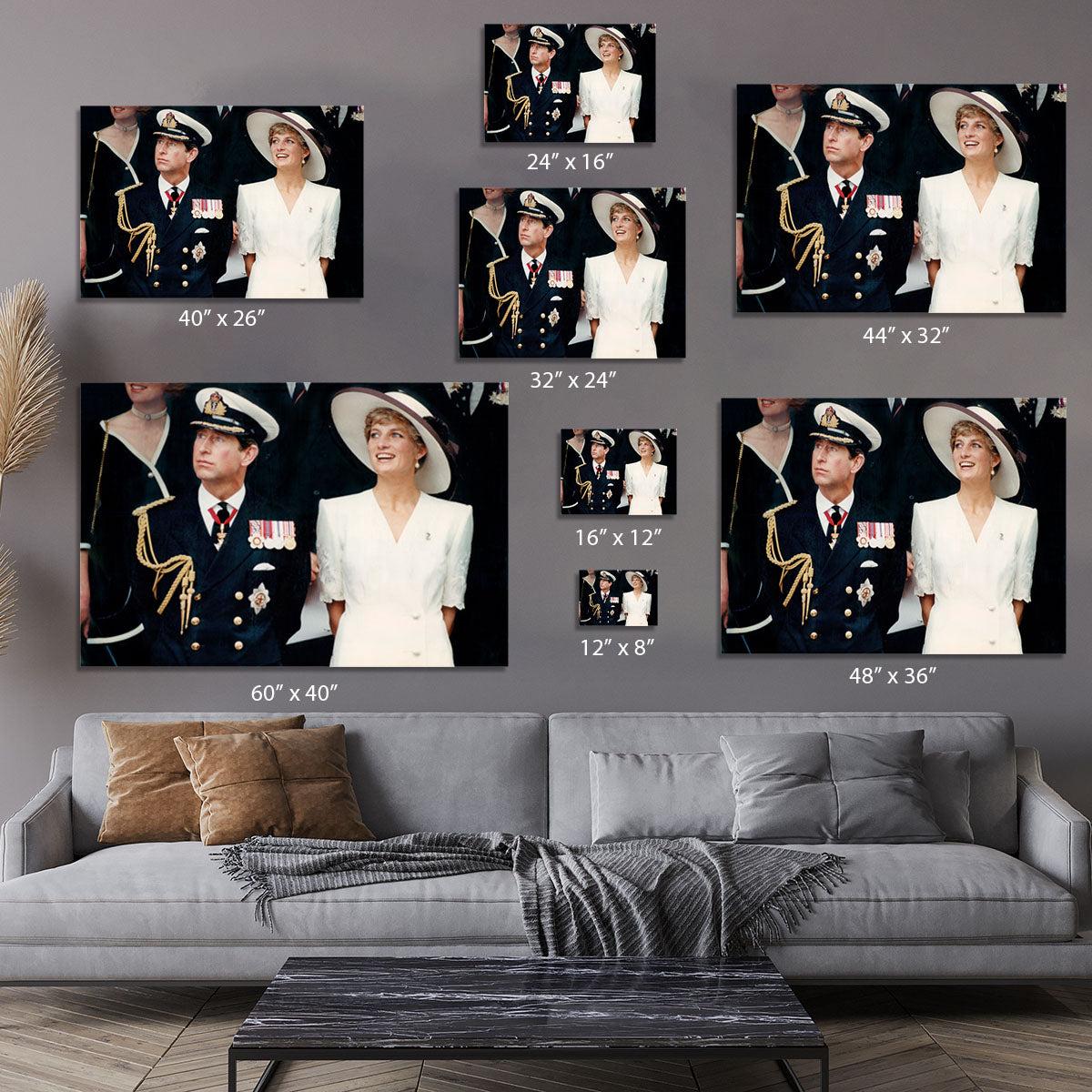 Prince Charles with Princess Diana British forces homecoming Canvas Print or Poster - Canvas Art Rocks - 7