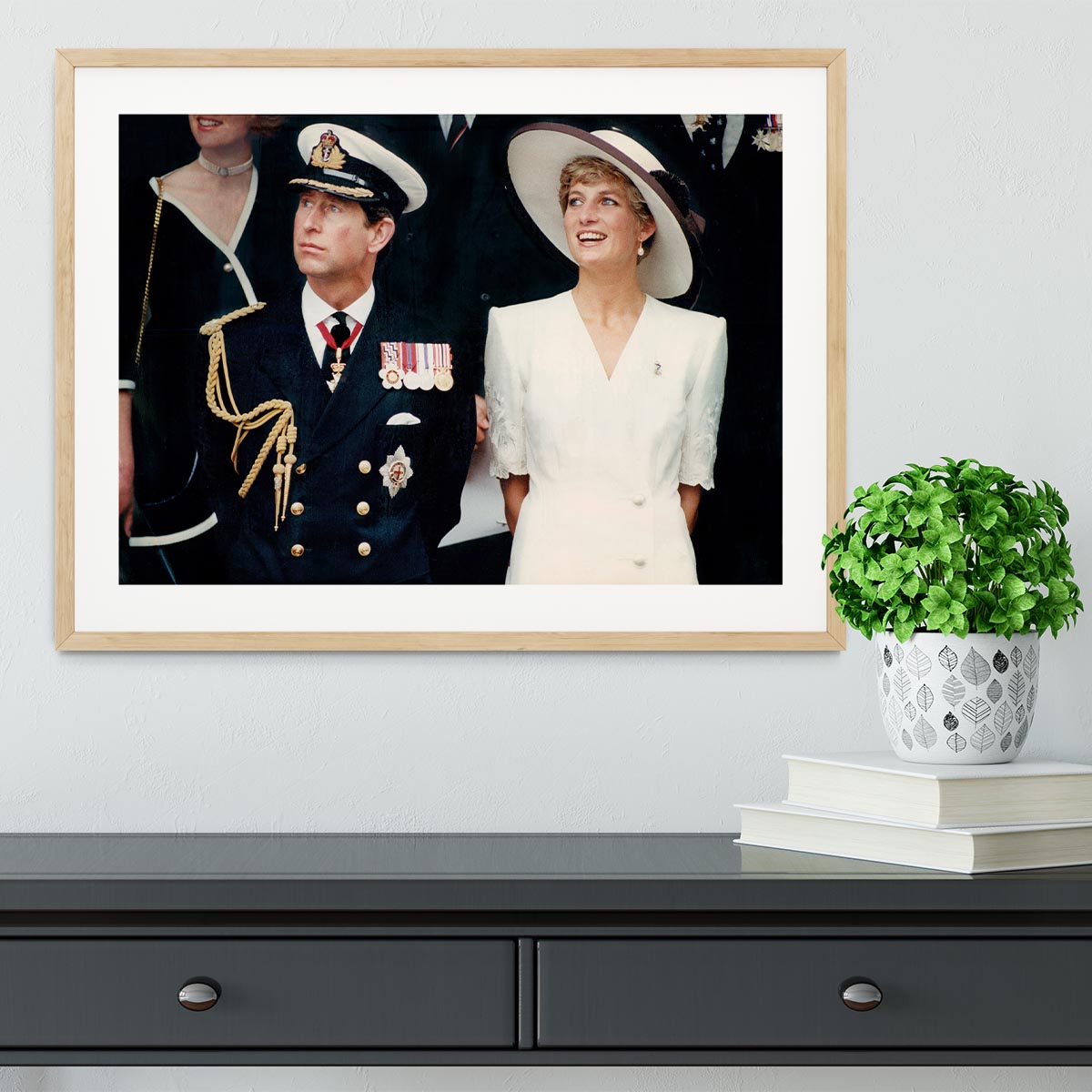 Prince Charles with Princess Diana British forces homecoming Framed Print - Canvas Art Rocks - 3