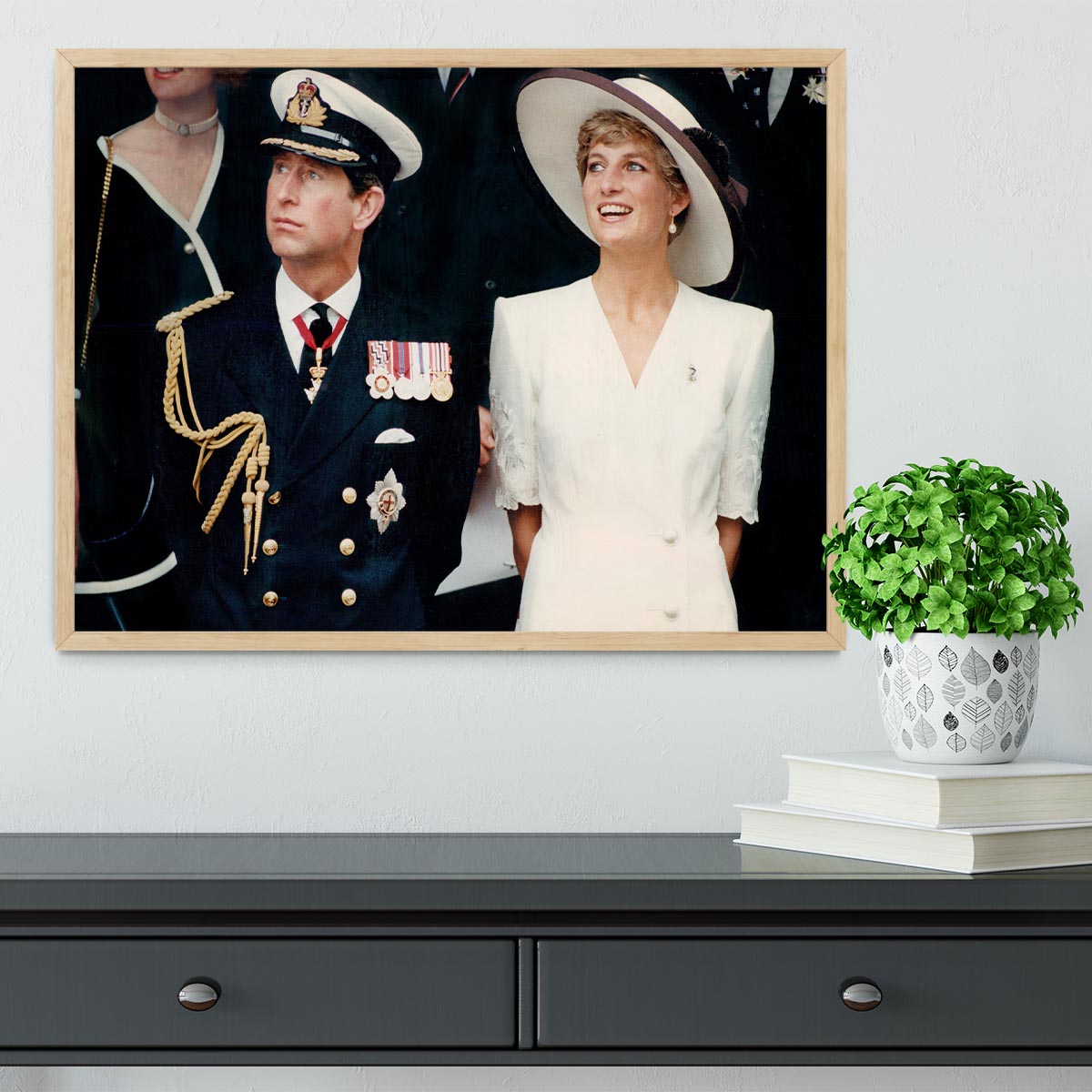 Prince Charles with Princess Diana British forces homecoming Framed Print - Canvas Art Rocks - 4