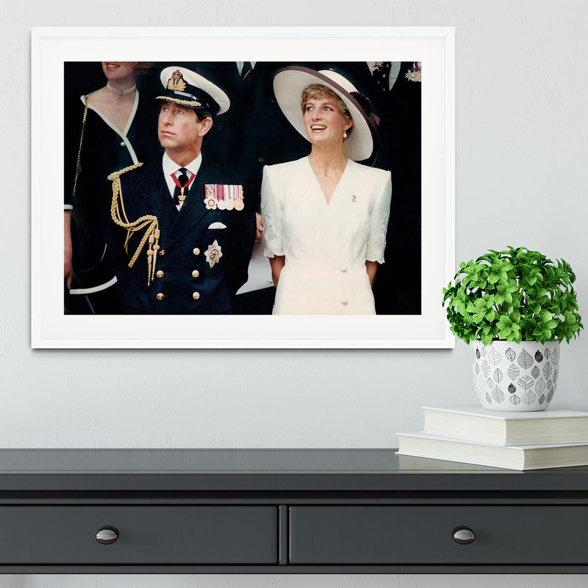 Prince Charles with Princess Diana British forces homecoming Framed Print - Canvas Art Rocks - 5
