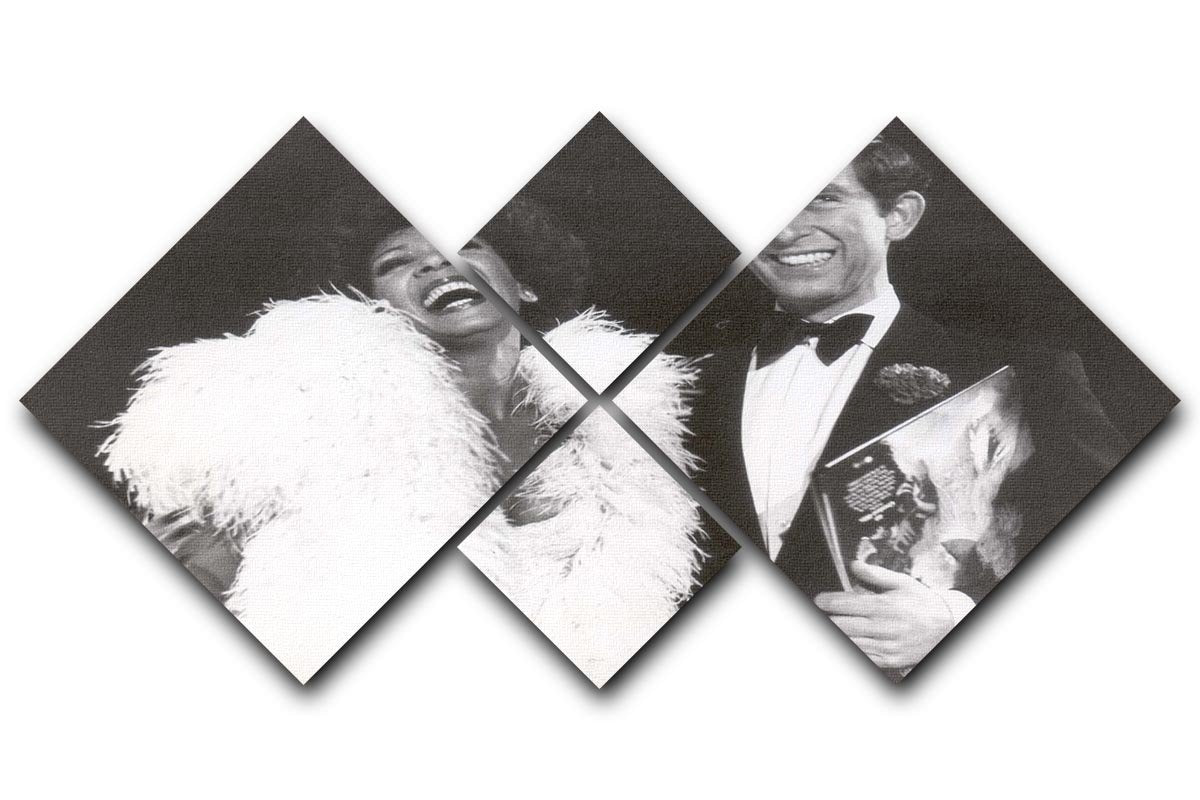 Prince Charles with Shirley Bassey 4 Square Multi Panel Canvas  - Canvas Art Rocks - 1