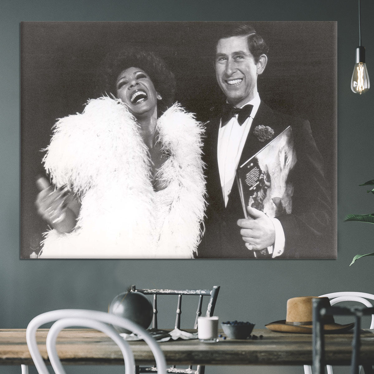 Prince Charles with Shirley Bassey Canvas Print or Poster - Canvas Art Rocks - 3