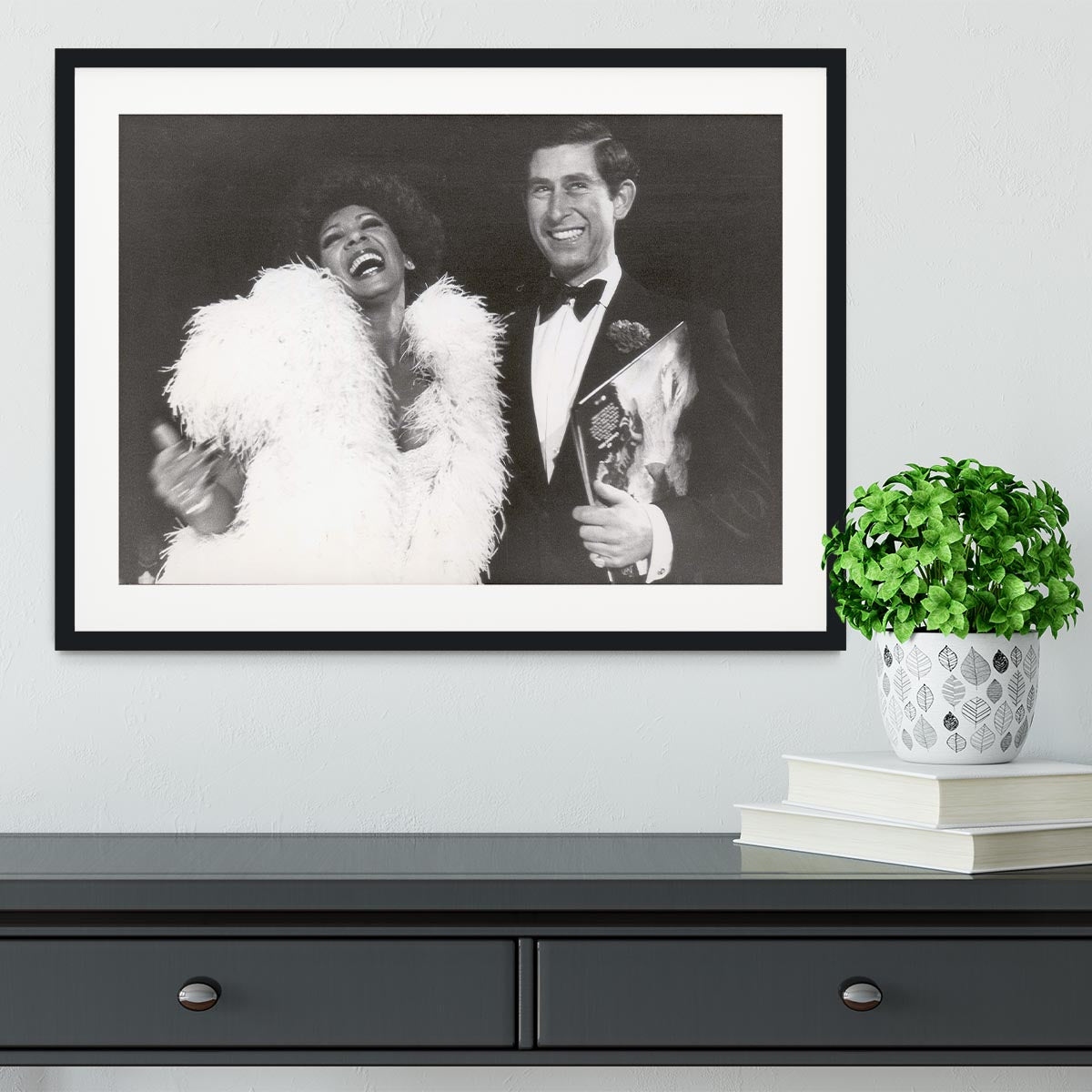 Prince Charles with Shirley Bassey Framed Print - Canvas Art Rocks - 1