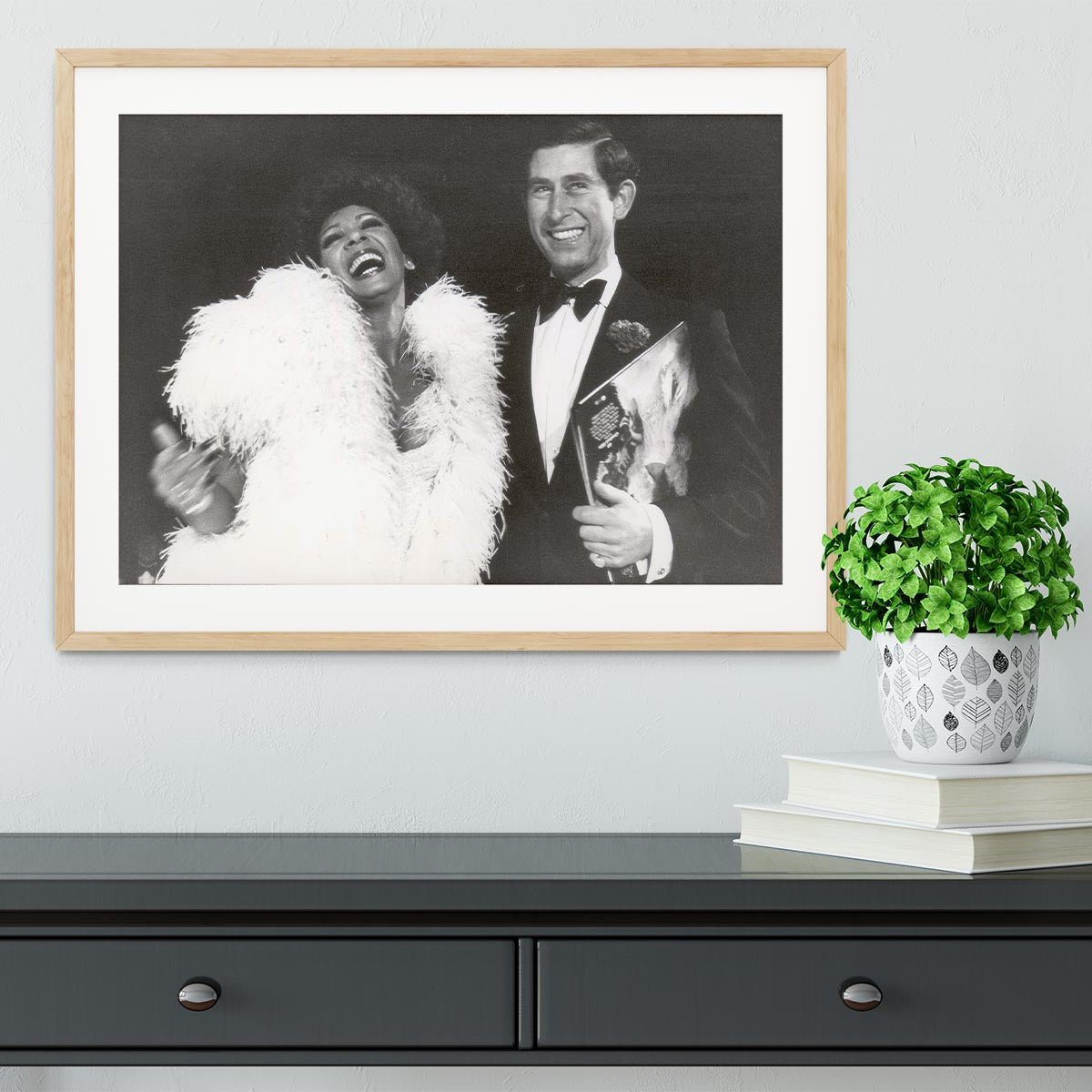 Prince Charles with Shirley Bassey Framed Print - Canvas Art Rocks - 3