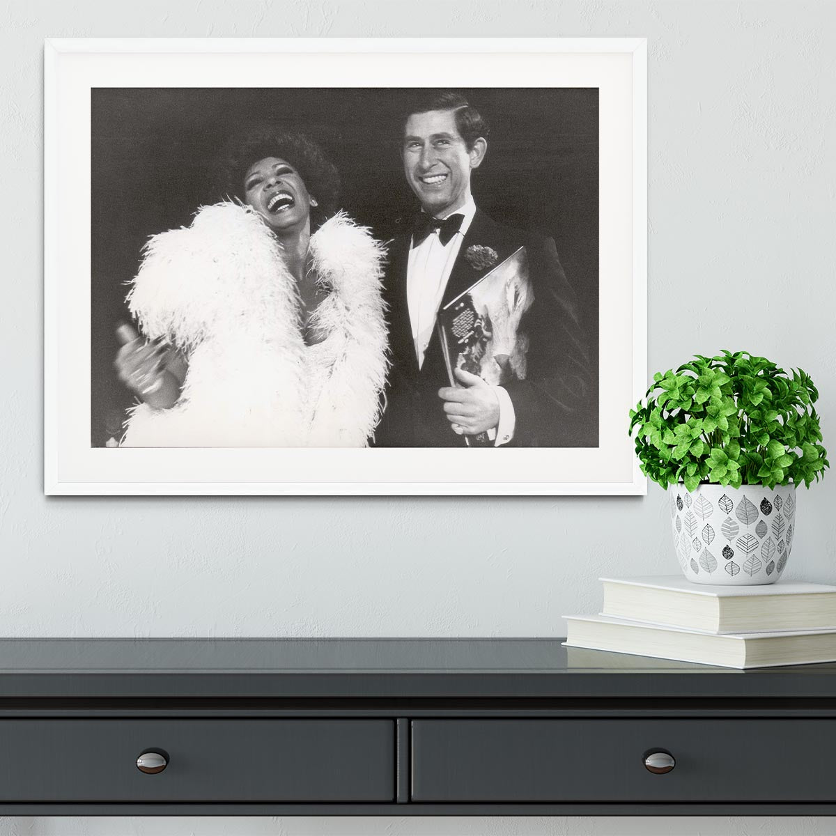 Prince Charles with Shirley Bassey Framed Print - Canvas Art Rocks - 5