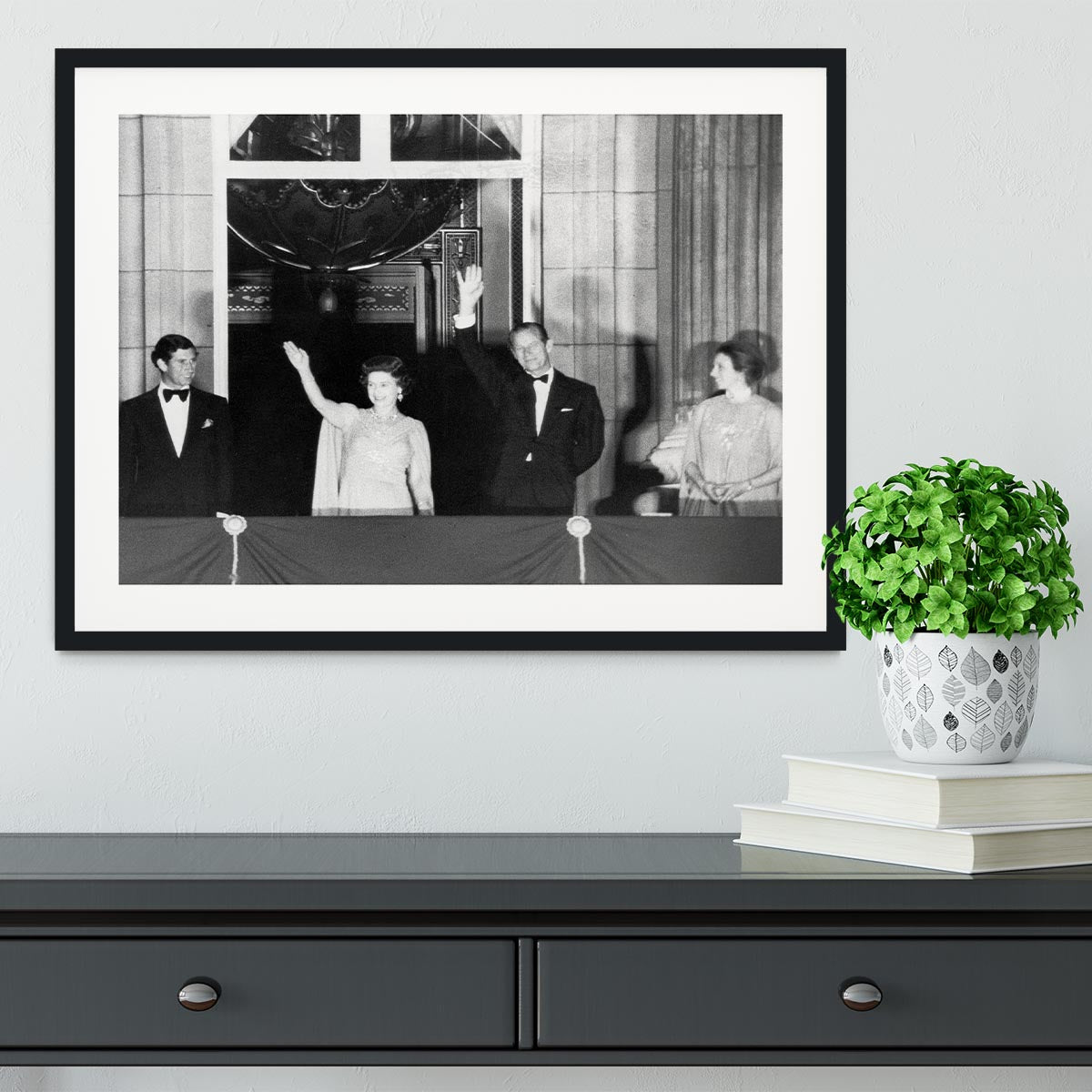 Prince Charles with family during Silver Jubilee fireworks Framed Print - Canvas Art Rocks - 1