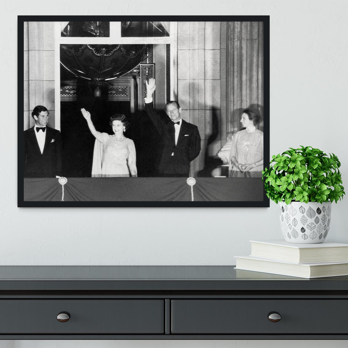 Prince Charles with family during Silver Jubilee fireworks Framed Print - Canvas Art Rocks - 2