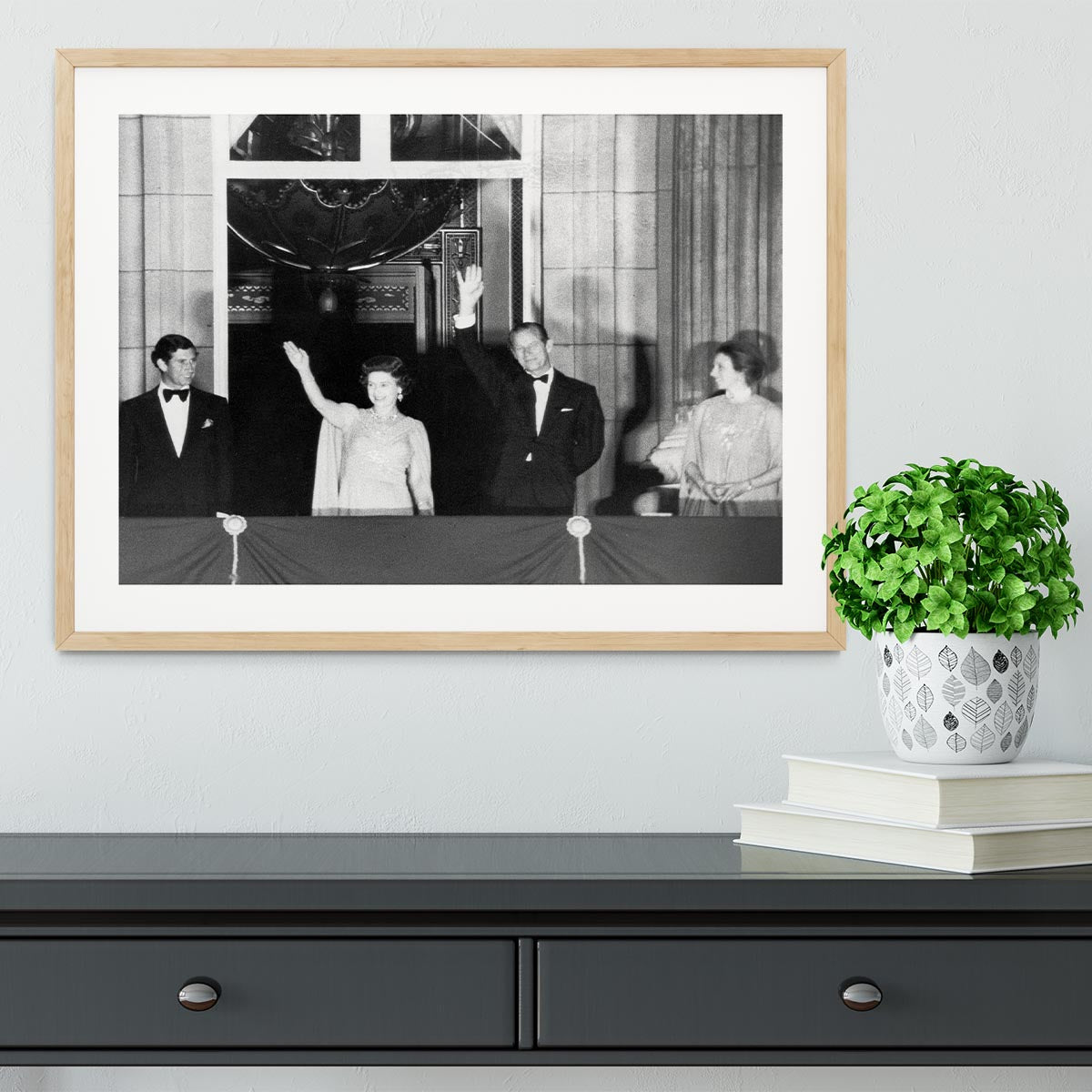Prince Charles with family during Silver Jubilee fireworks Framed Print - Canvas Art Rocks - 3