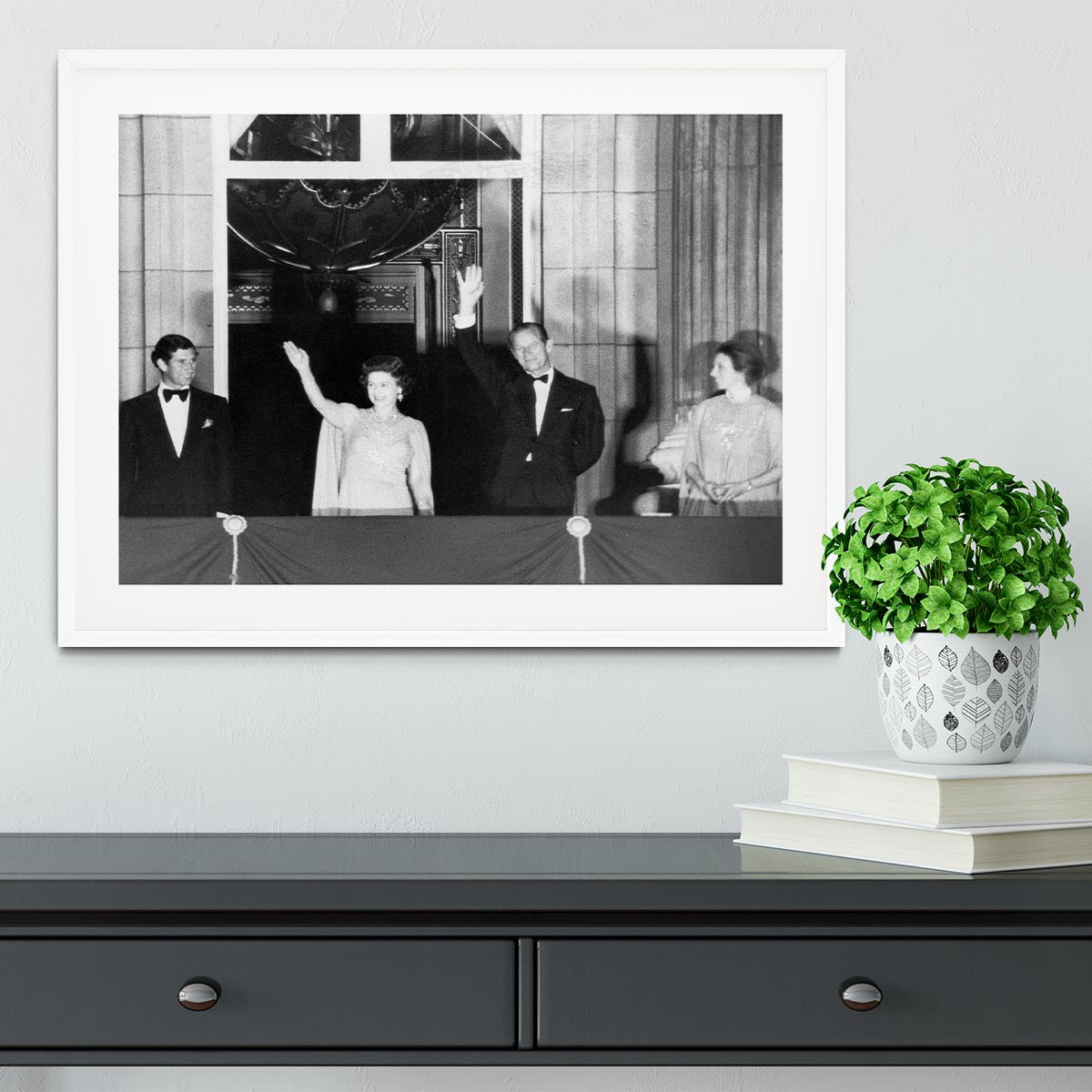 Prince Charles with family during Silver Jubilee fireworks Framed Print - Canvas Art Rocks - 5