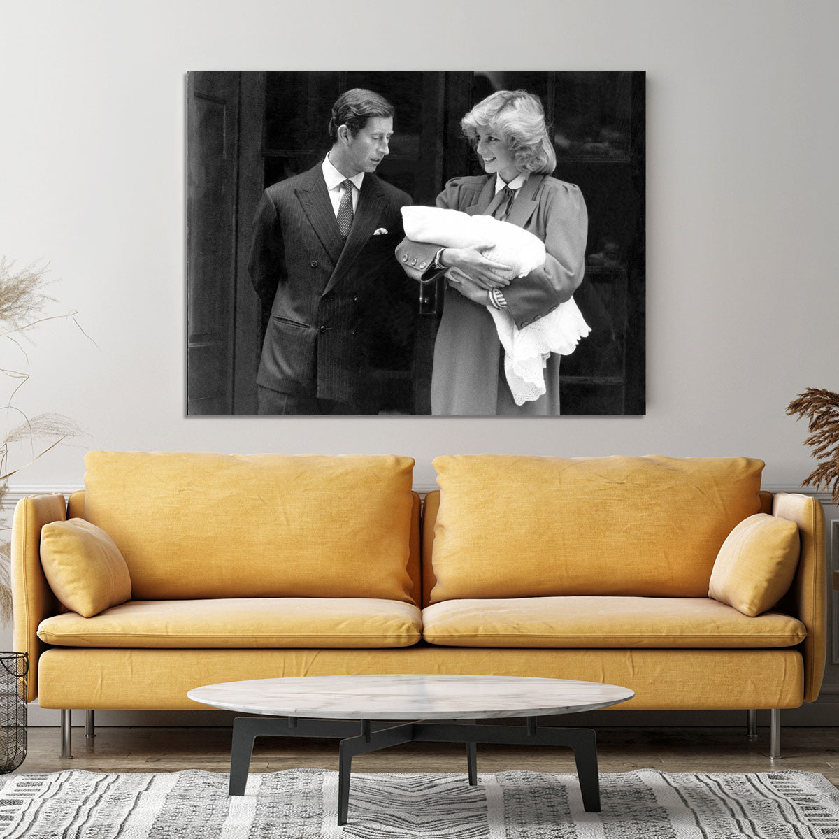 Prince Harry as a newborn with proud parents Canvas Print or Poster - Canvas Art Rocks - 4