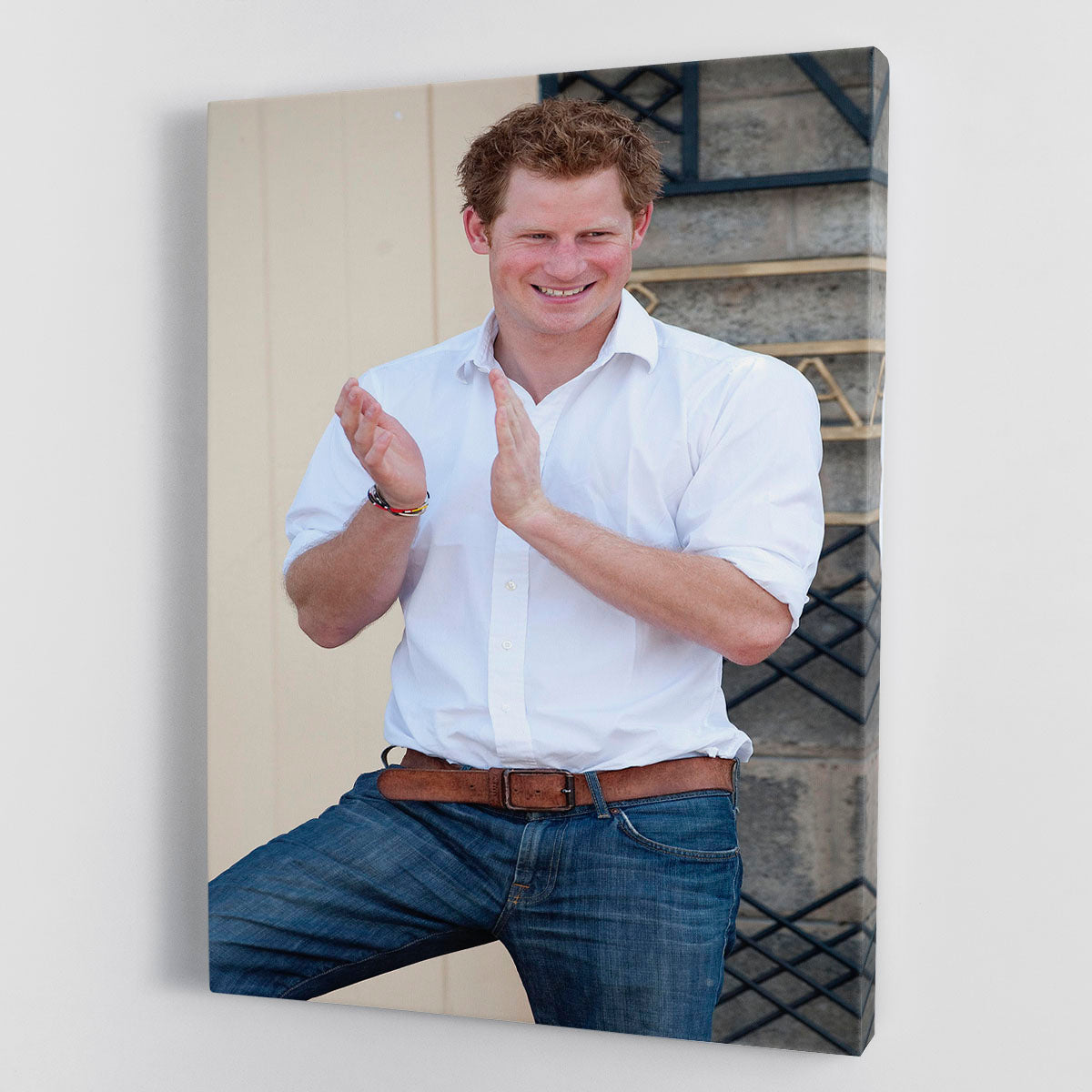 Prince Harry at a blind clinic in Lesotho South Africa Canvas Print or Poster - Canvas Art Rocks - 1