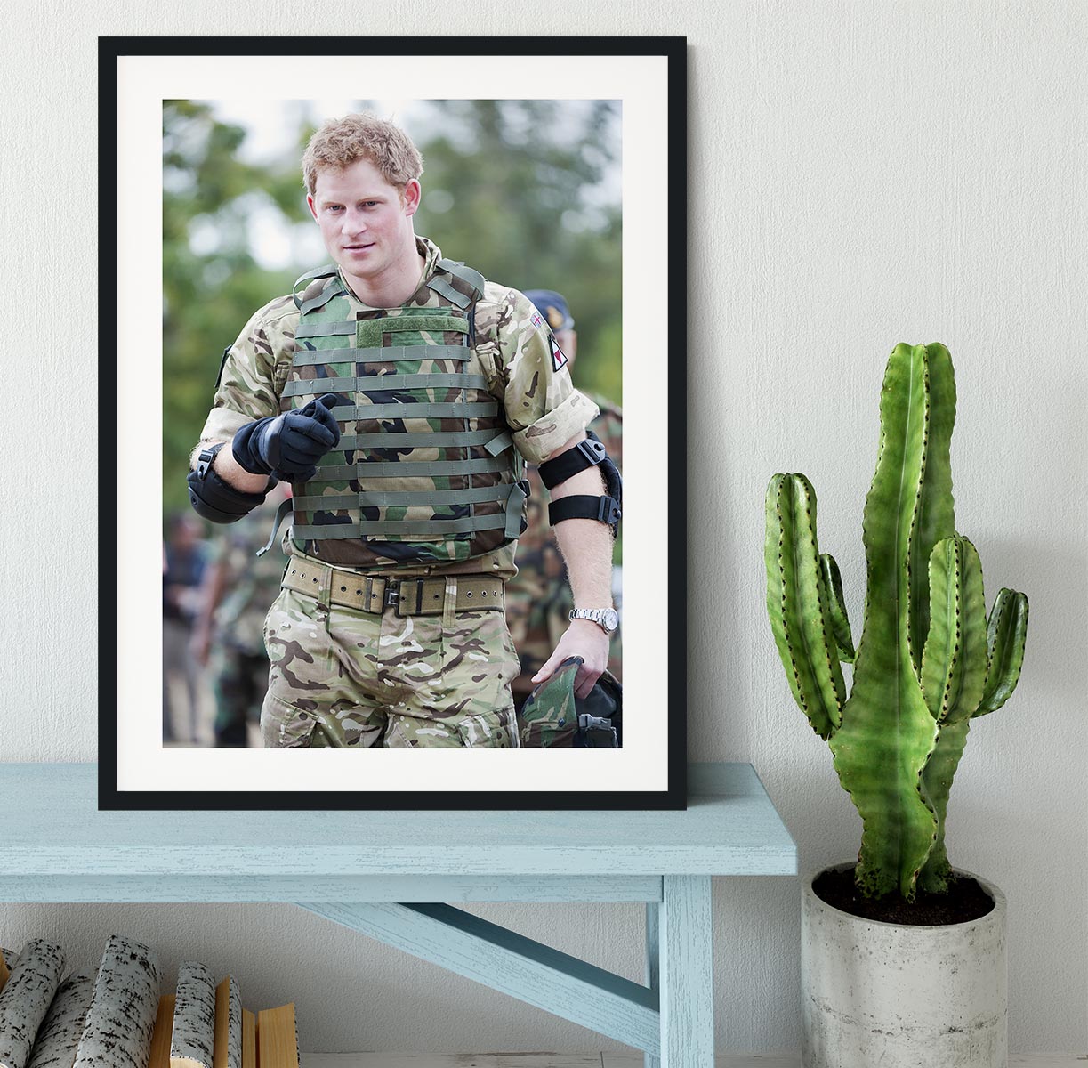 Prince Harry at the Jamaican Defence Force in Jamaica Framed Print - Canvas Art Rocks - 1