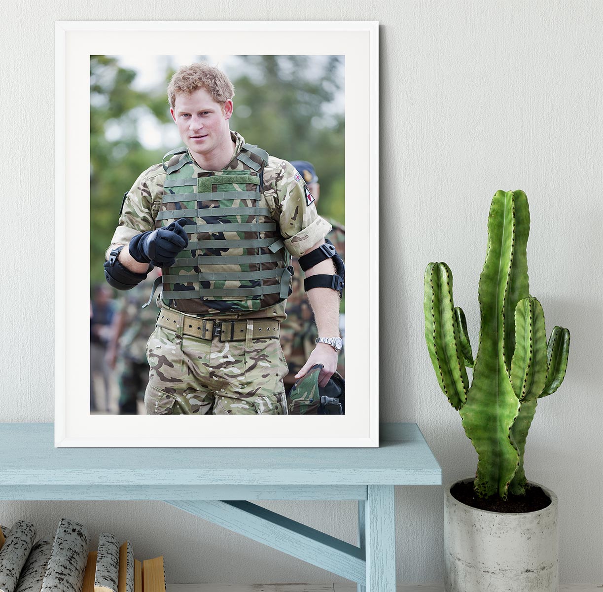 Prince Harry at the Jamaican Defence Force in Jamaica Framed Print - Canvas Art Rocks - 5