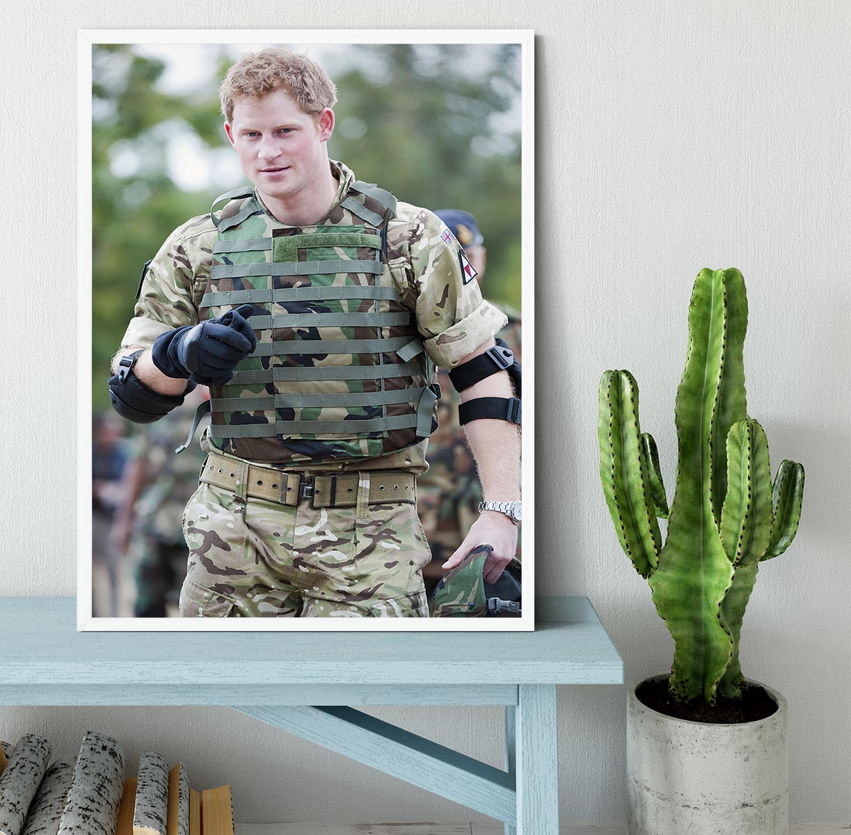Prince Harry at the Jamaican Defence Force in Jamaica Framed Print - Canvas Art Rocks -6