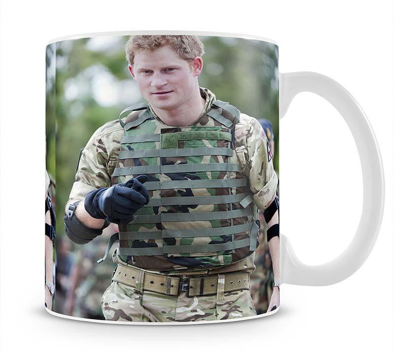 Prince Harry at the Jamaican Defence Force in Jamaica Mug - Canvas Art Rocks - 1