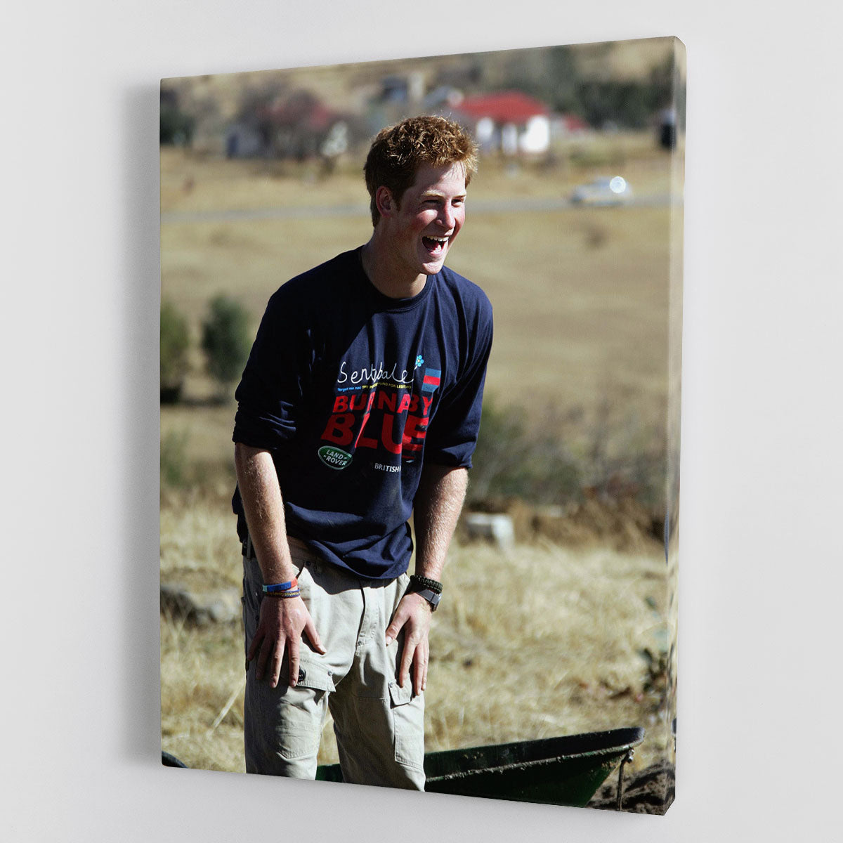 Prince Harry helping build a school in Lesotho South Africa Canvas Print or Poster - Canvas Art Rocks - 1