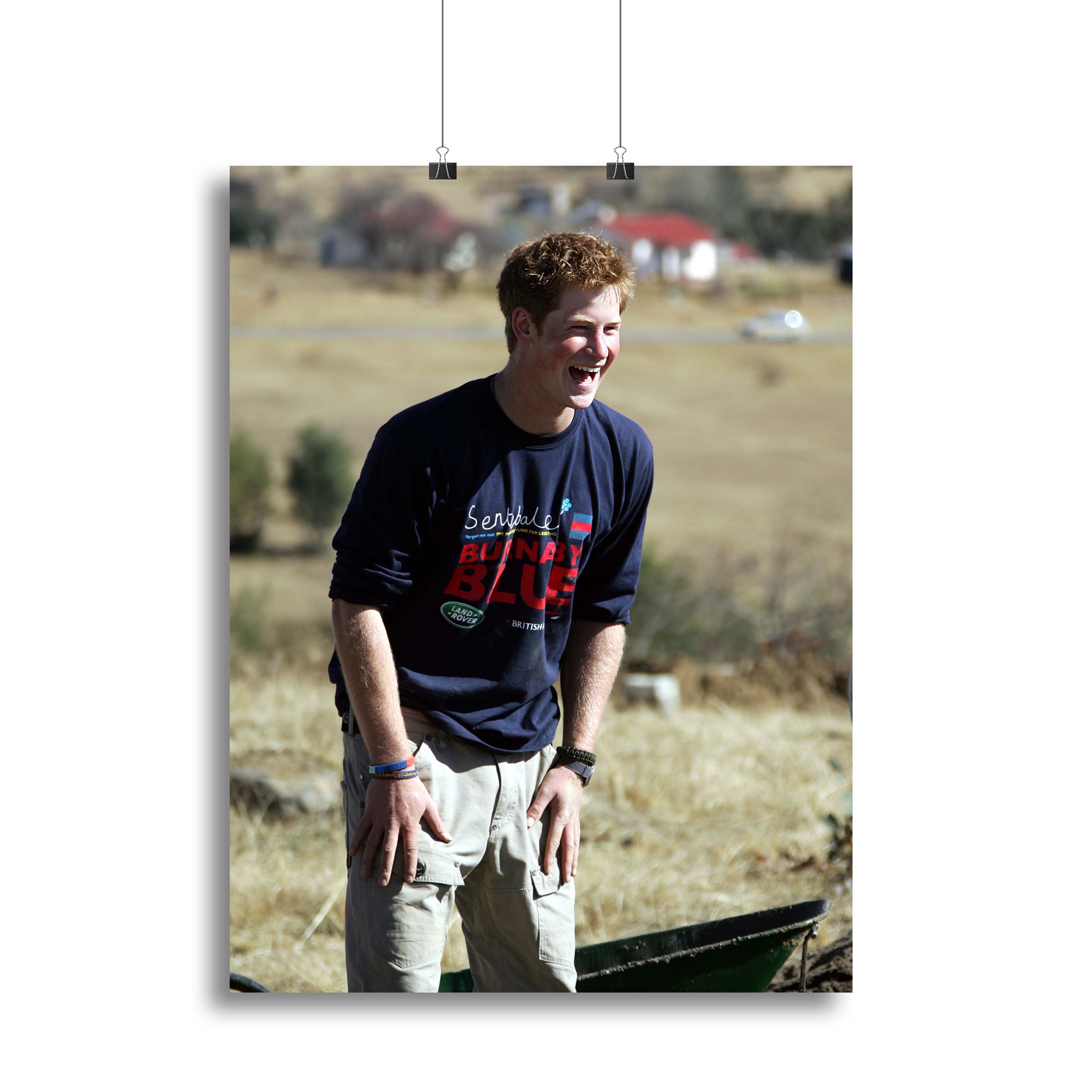 Prince Harry helping build a school in Lesotho South Africa Canvas Print or Poster - Canvas Art Rocks - 2