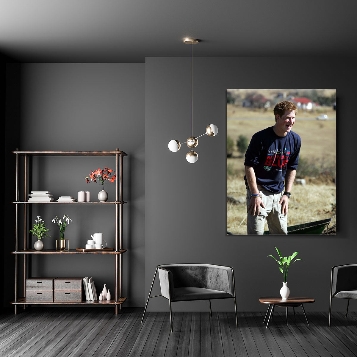 Prince Harry helping build a school in Lesotho South Africa Canvas Print or Poster - Canvas Art Rocks - 5