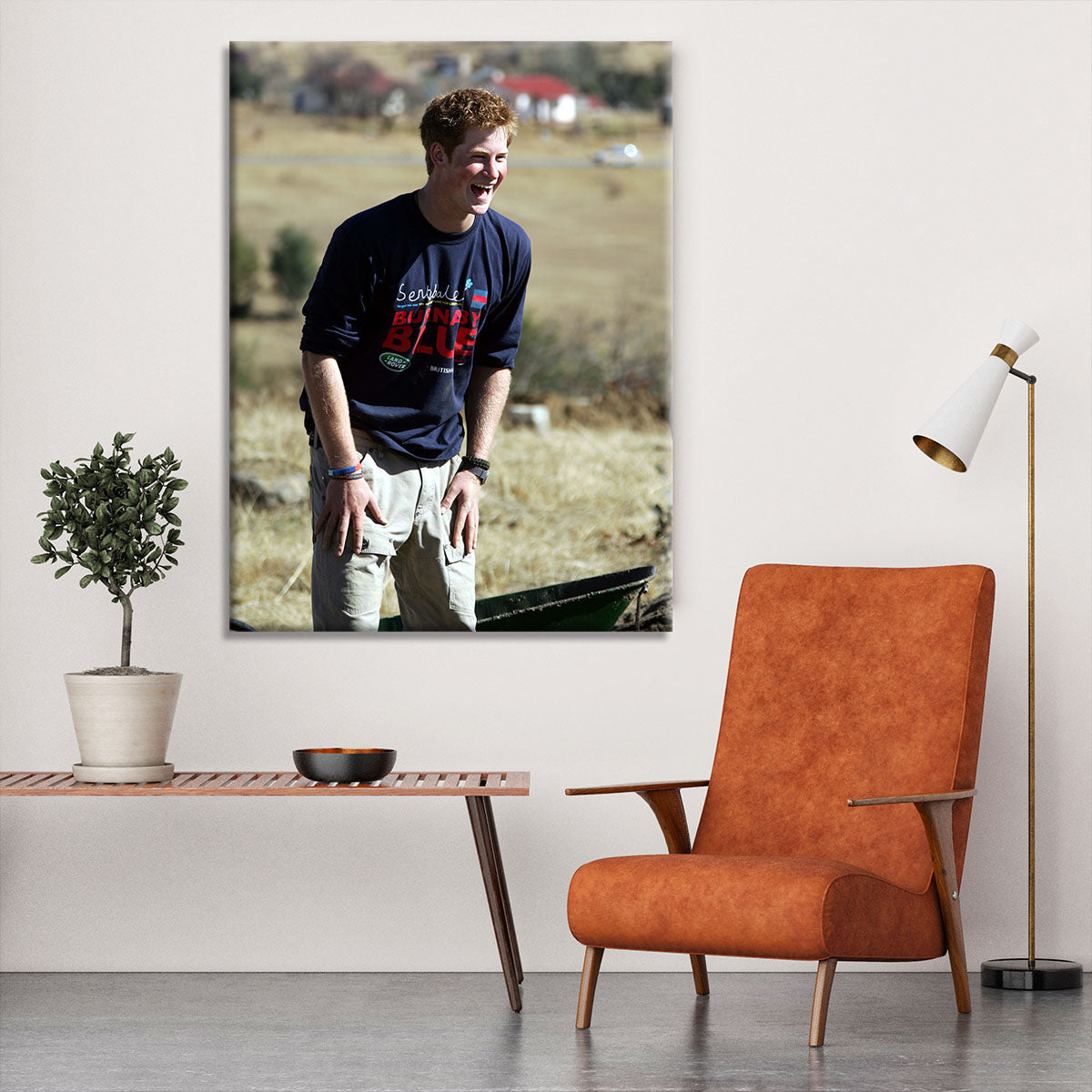 Prince Harry helping build a school in Lesotho South Africa Canvas Print or Poster - Canvas Art Rocks - 6