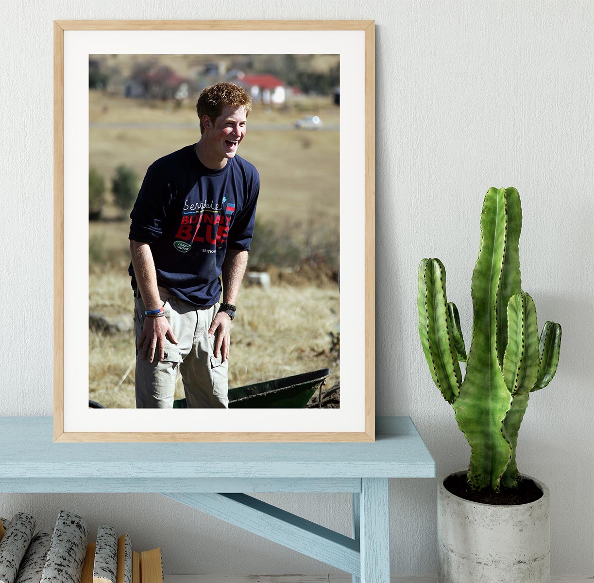 Prince Harry helping build a school in Lesotho South Africa Framed Print - Canvas Art Rocks - 3