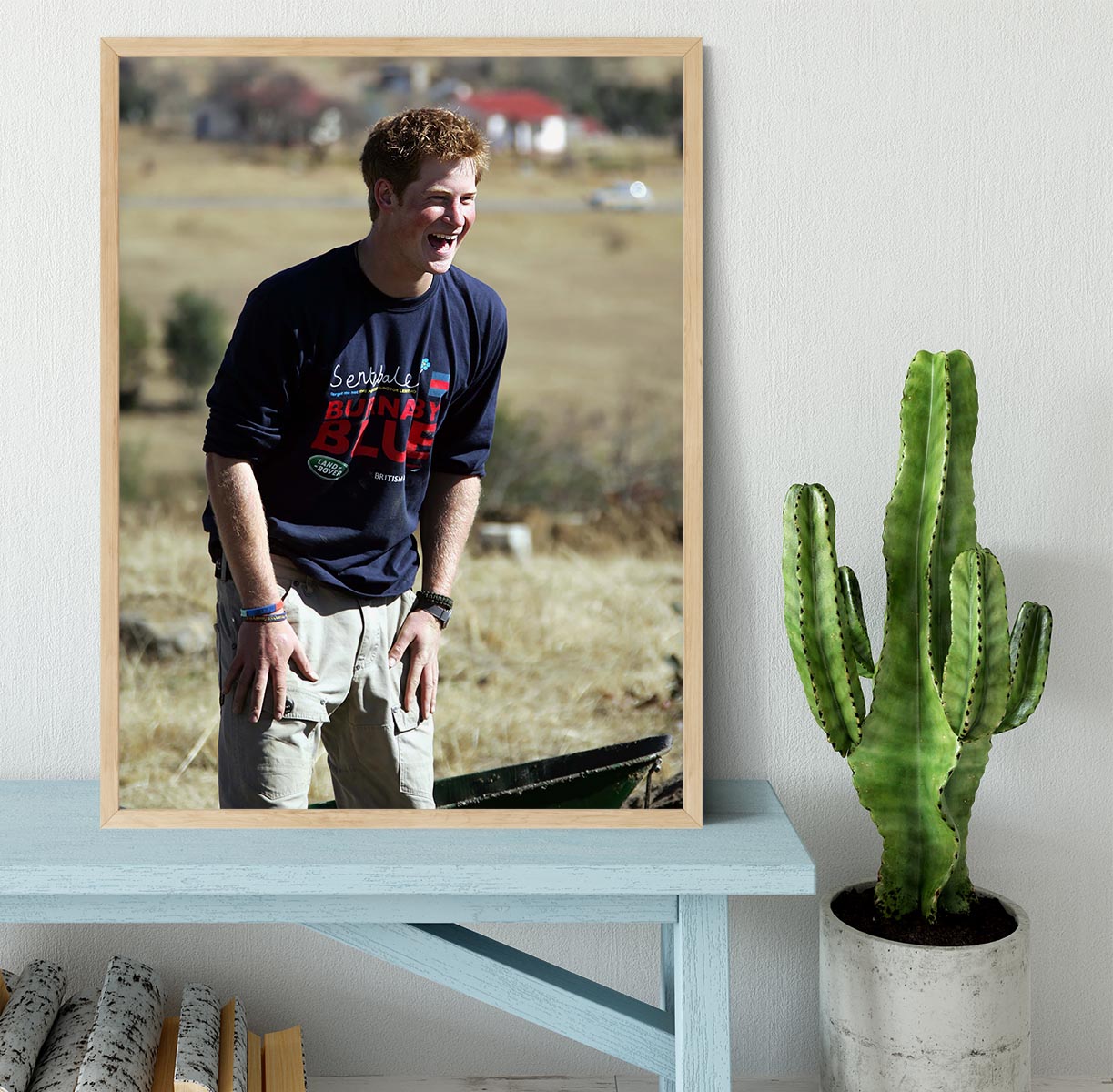 Prince Harry helping build a school in Lesotho South Africa Framed Print - Canvas Art Rocks - 4