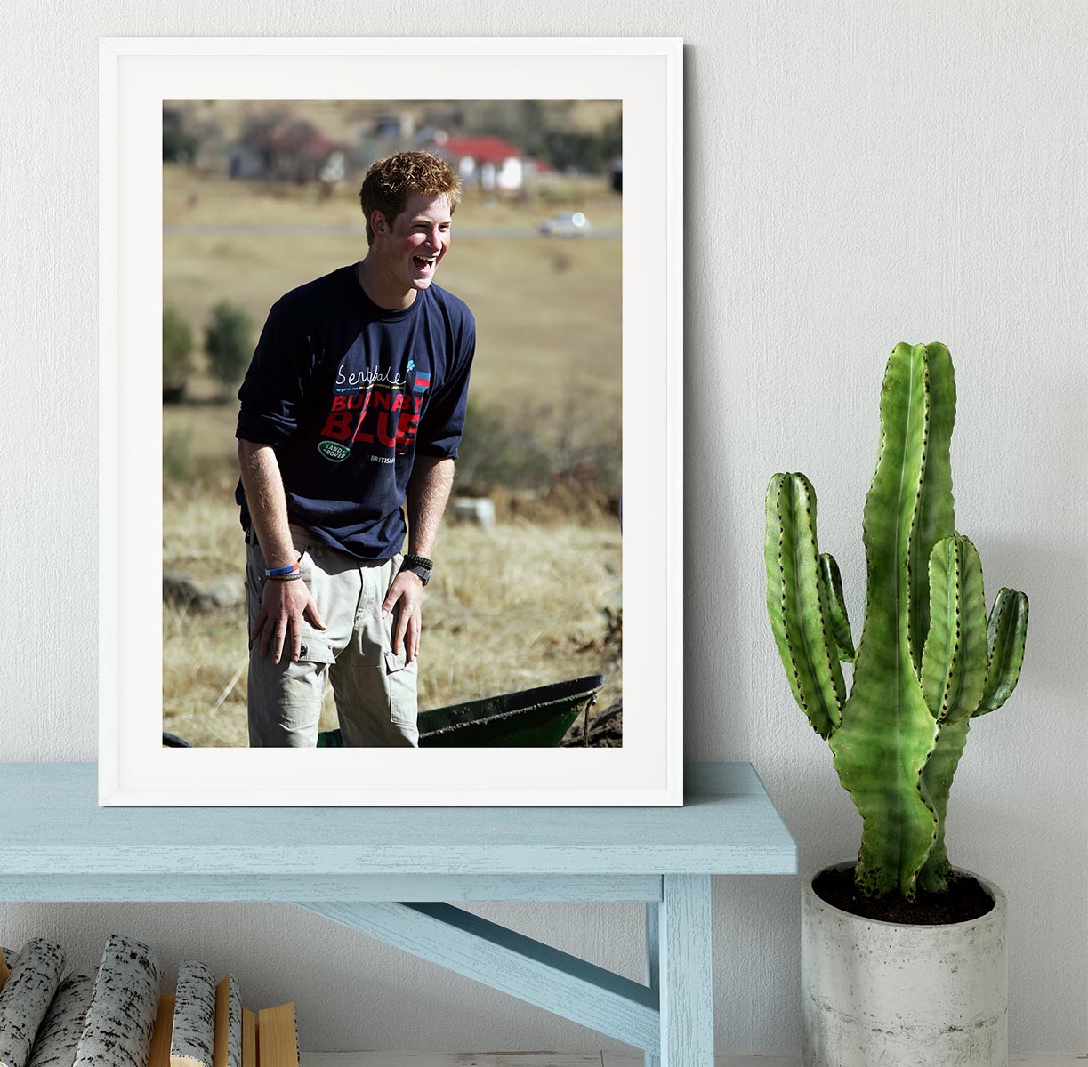 Prince Harry helping build a school in Lesotho South Africa Framed Print - Canvas Art Rocks - 5