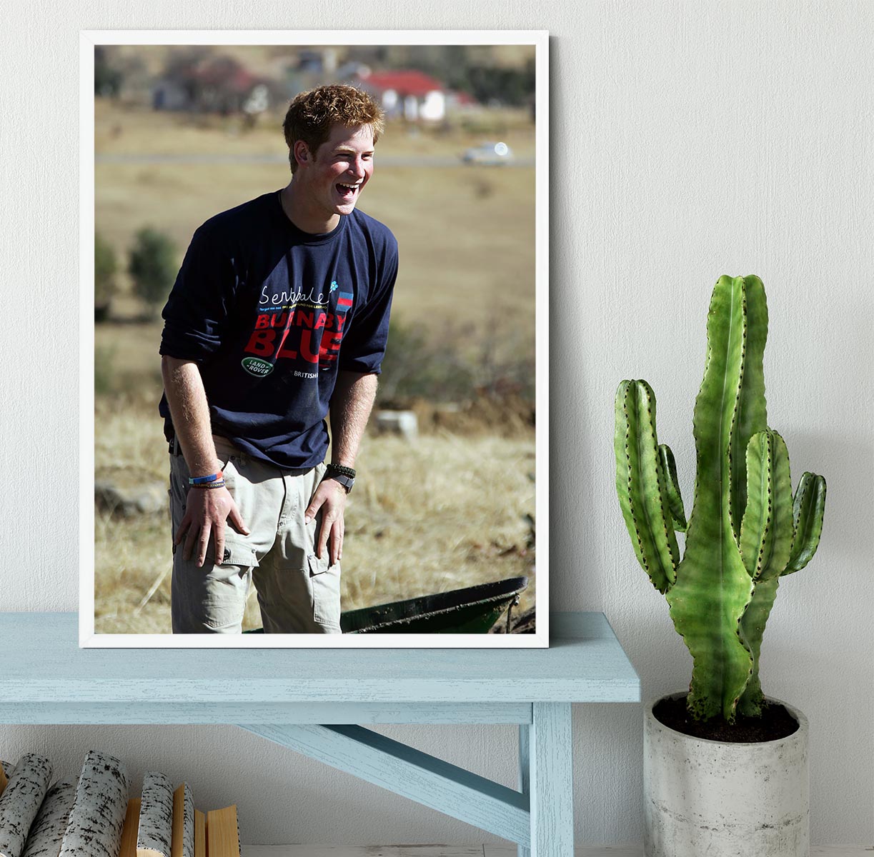 Prince Harry helping build a school in Lesotho South Africa Framed Print - Canvas Art Rocks -6