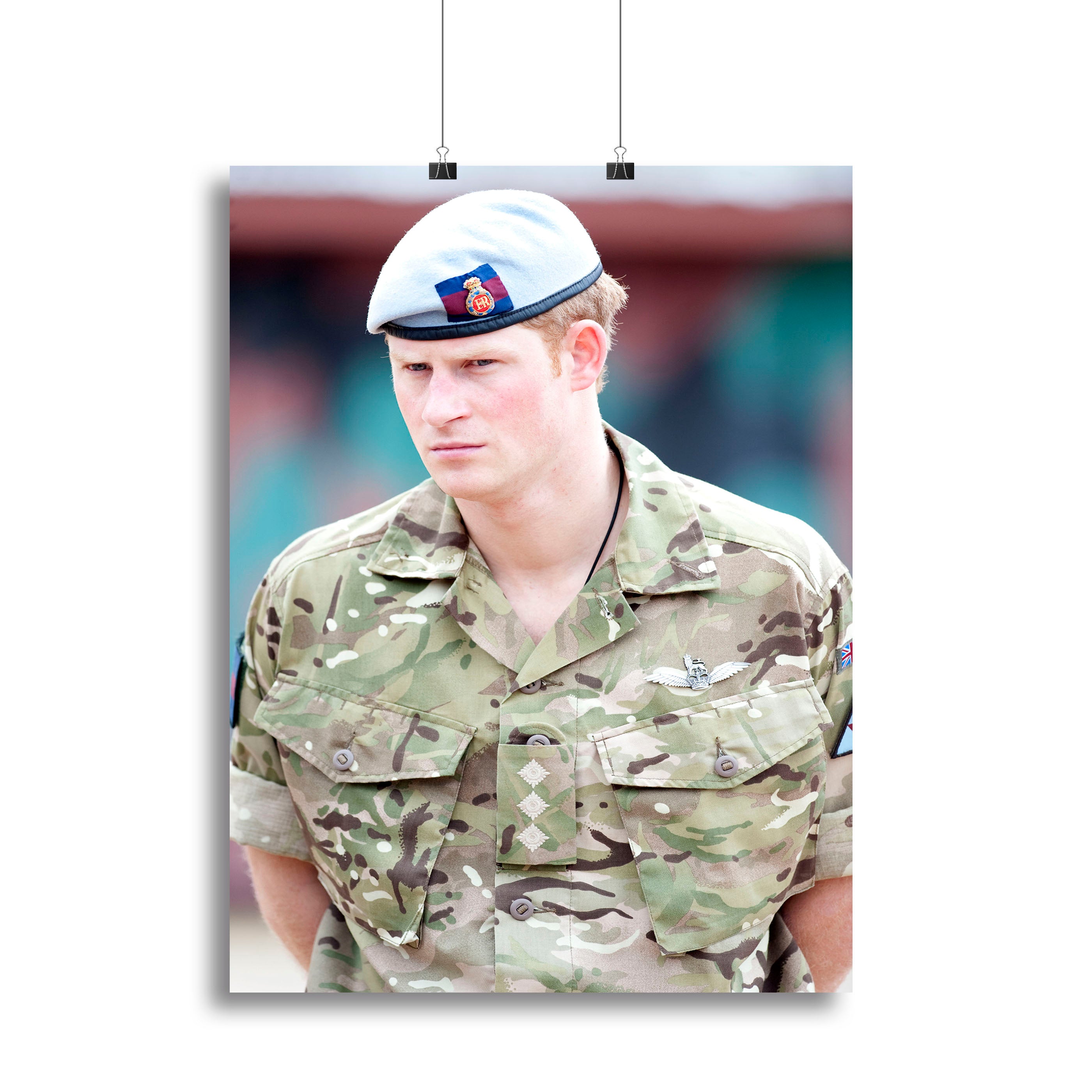 Prince Harry in uniform during a tour of Jamaica Canvas Print or Poster - Canvas Art Rocks - 2