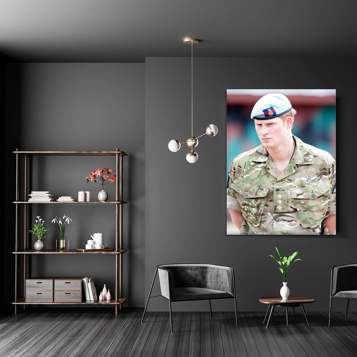 Prince Harry in uniform during a tour of Jamaica Canvas Print or Poster - Canvas Art Rocks - 5