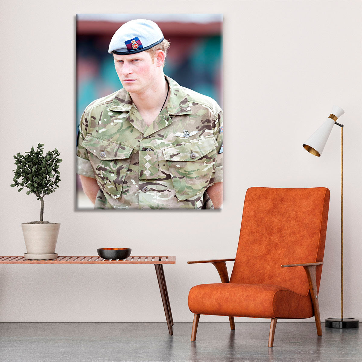 Prince Harry in uniform during a tour of Jamaica Canvas Print or Poster - Canvas Art Rocks - 6