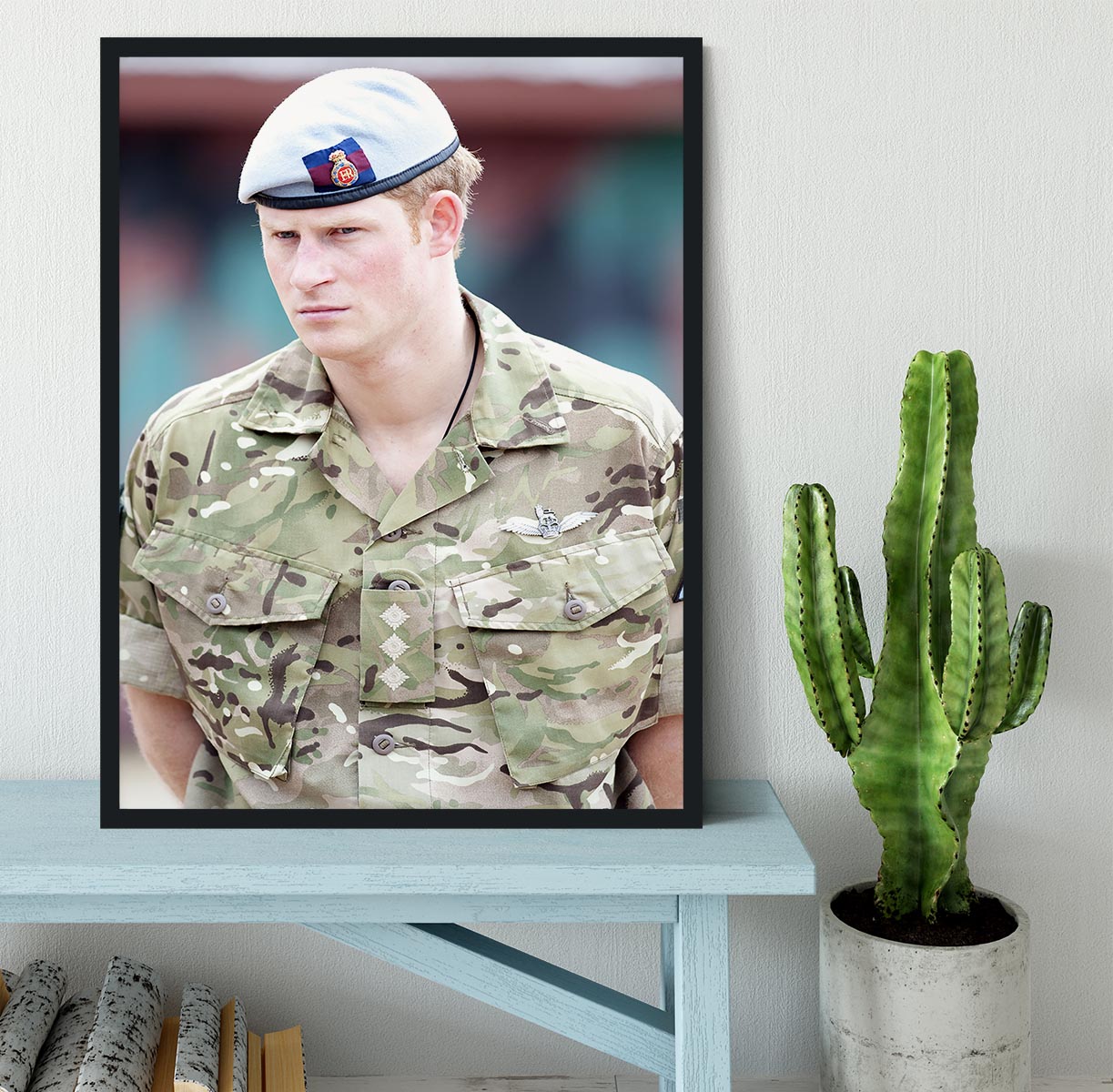 Prince Harry in uniform during a tour of Jamaica Framed Print - Canvas Art Rocks - 2